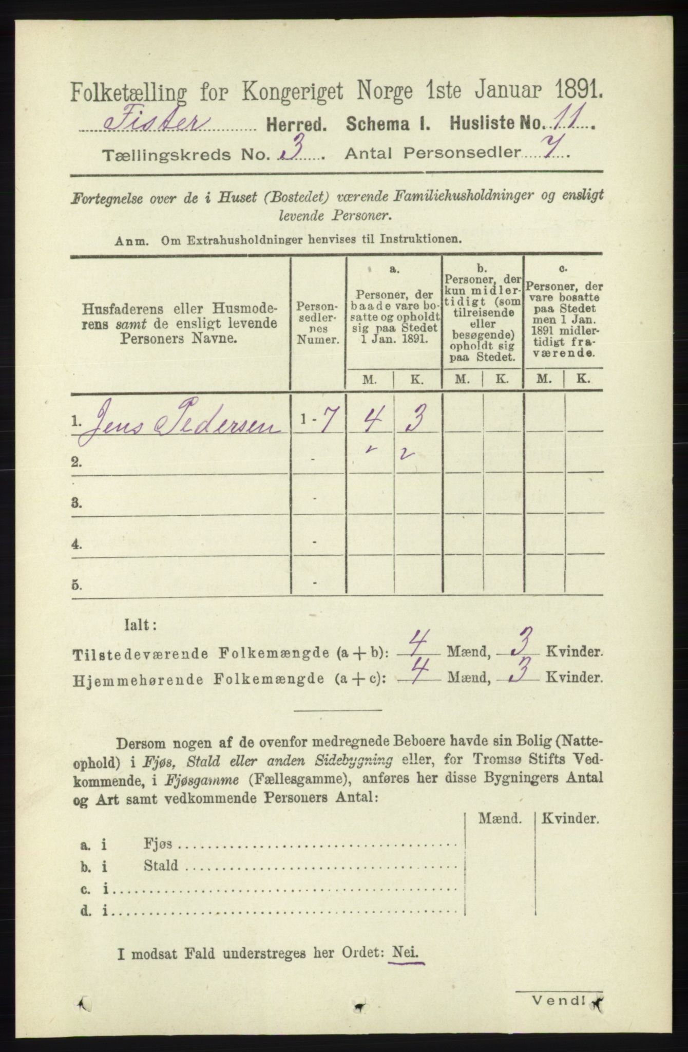 RA, Folketelling 1891 for 1132 Fister herred, 1891, s. 482