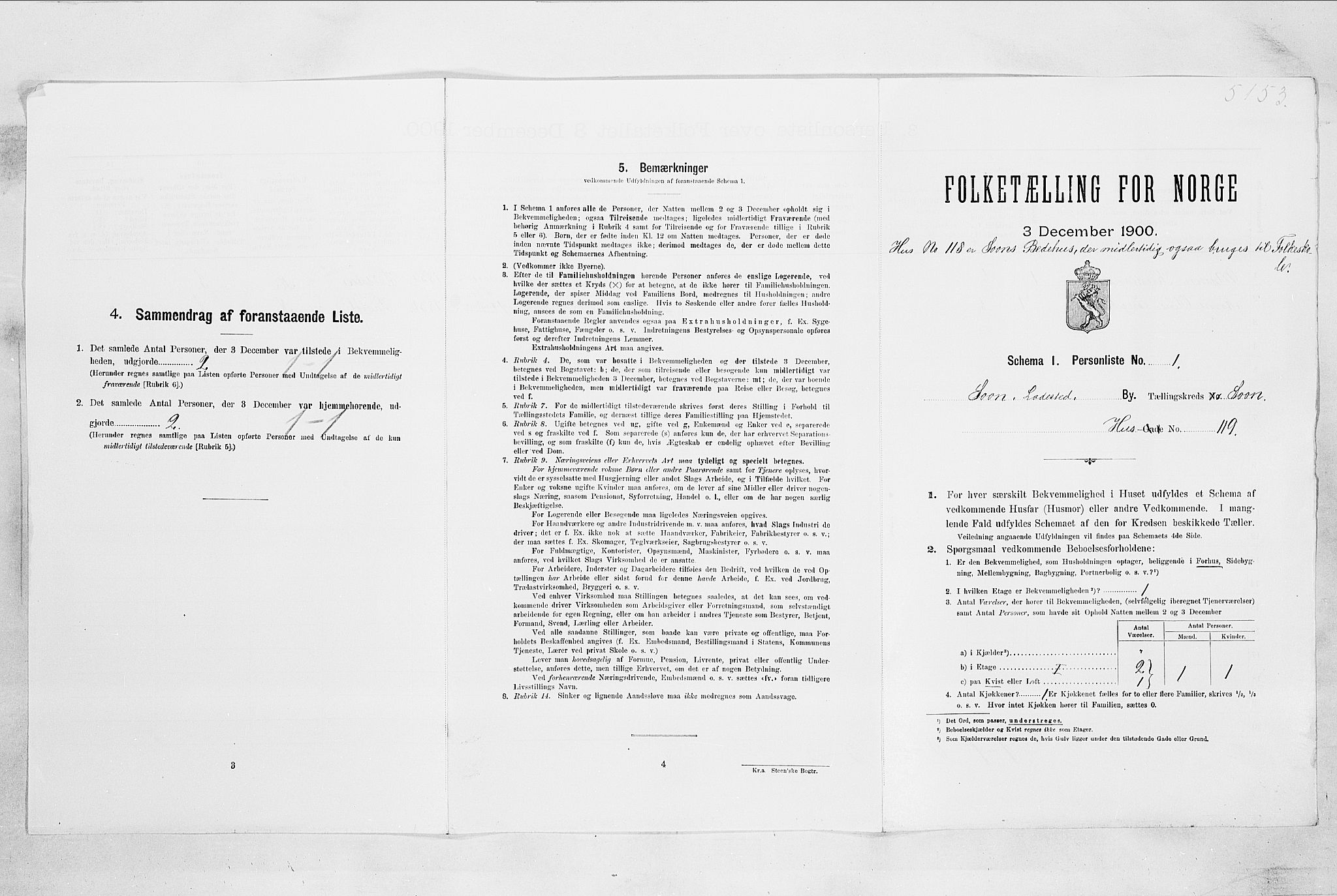 SAO, Folketelling 1900 for 0201 Son ladested, 1900