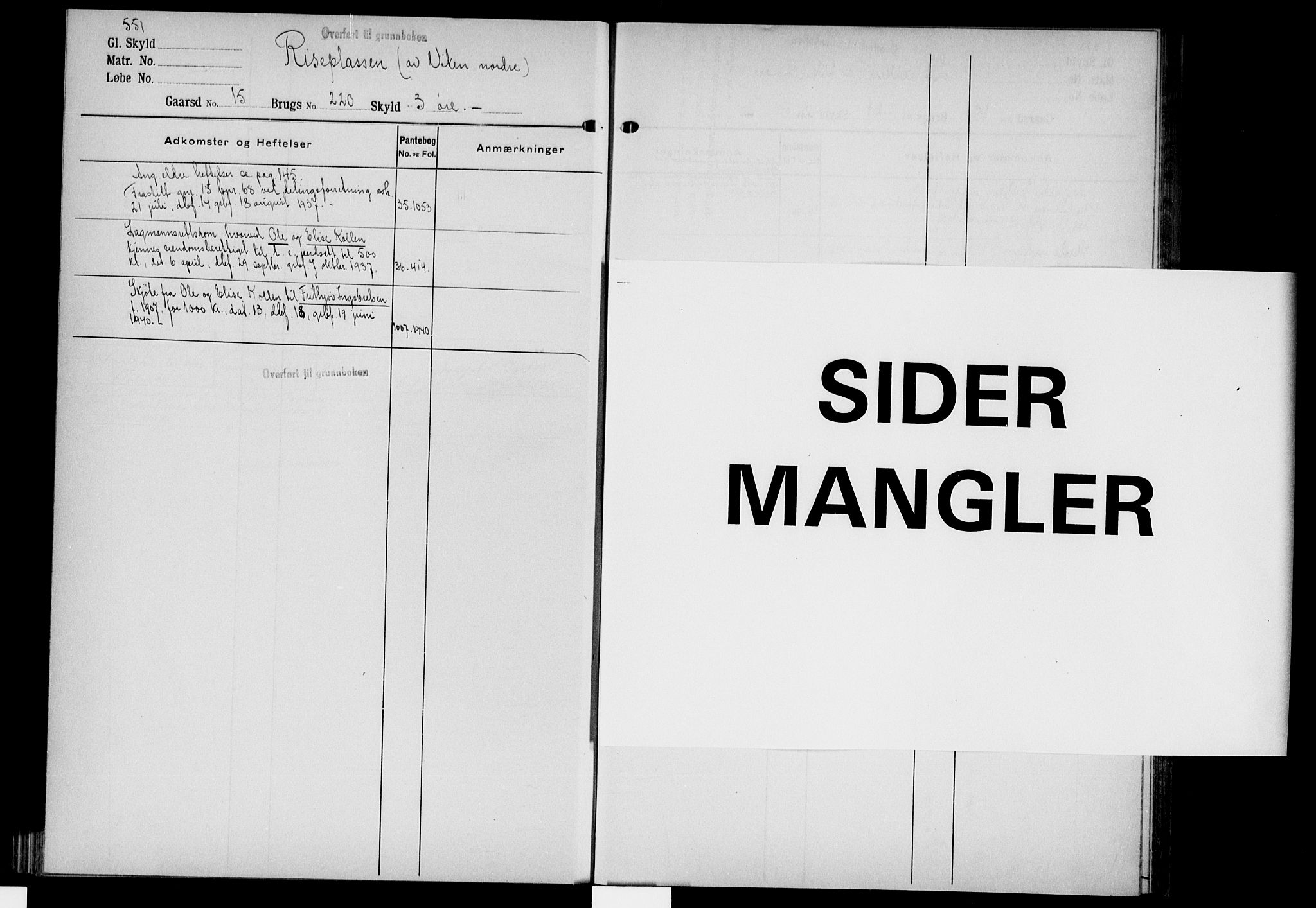 Eiker, Modum og Sigdal sorenskriveri, AV/SAKO-A-123/G/Gb/Gbf/L0003: Panteregister nr. VI 3, s. 551-552