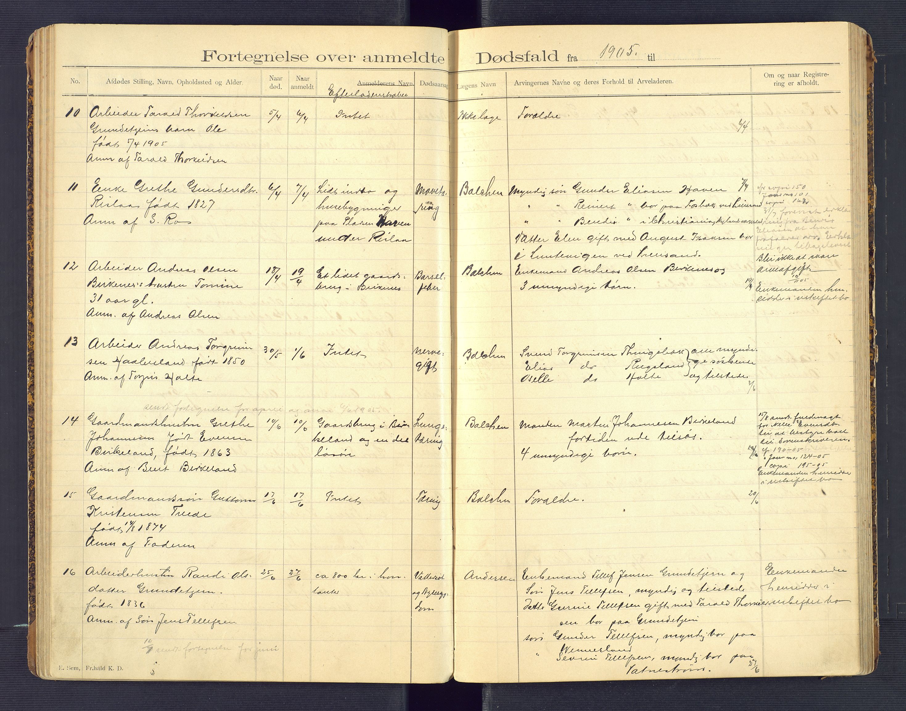 Birkenes lensmannskontor, AV/SAK-1241-0004/F/Fe/L0001/0001: Dødsfallsprotokoller / Dødsfallsprotokoll, 1898-1920