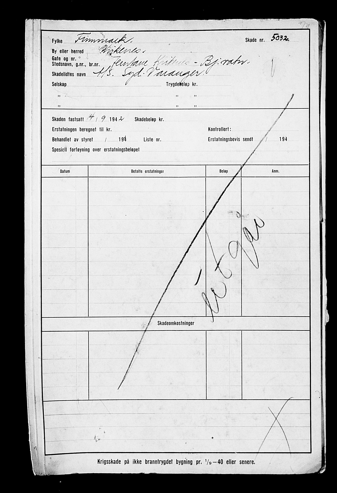 Krigsskadetrygdene for bygninger og løsøre, AV/RA-S-1548/V/L0014: --, 1940-1945, s. 46