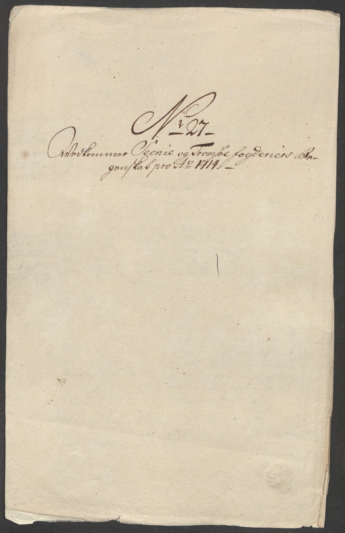 Rentekammeret inntil 1814, Reviderte regnskaper, Fogderegnskap, RA/EA-4092/R68/L4760: Fogderegnskap Senja og Troms, 1714, s. 187