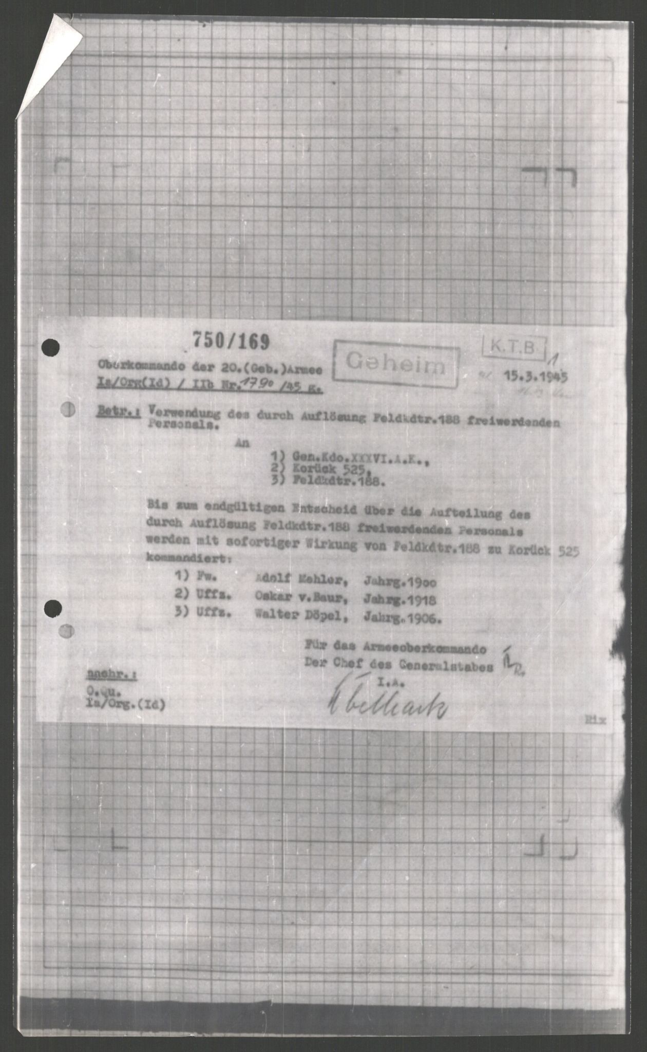 Forsvarets Overkommando. 2 kontor. Arkiv 11.4. Spredte tyske arkivsaker, AV/RA-RAFA-7031/D/Dar/Dara/L0003: Krigsdagbøker for 20. Gebirgs-Armee-Oberkommando (AOK 20), 1945, s. 676