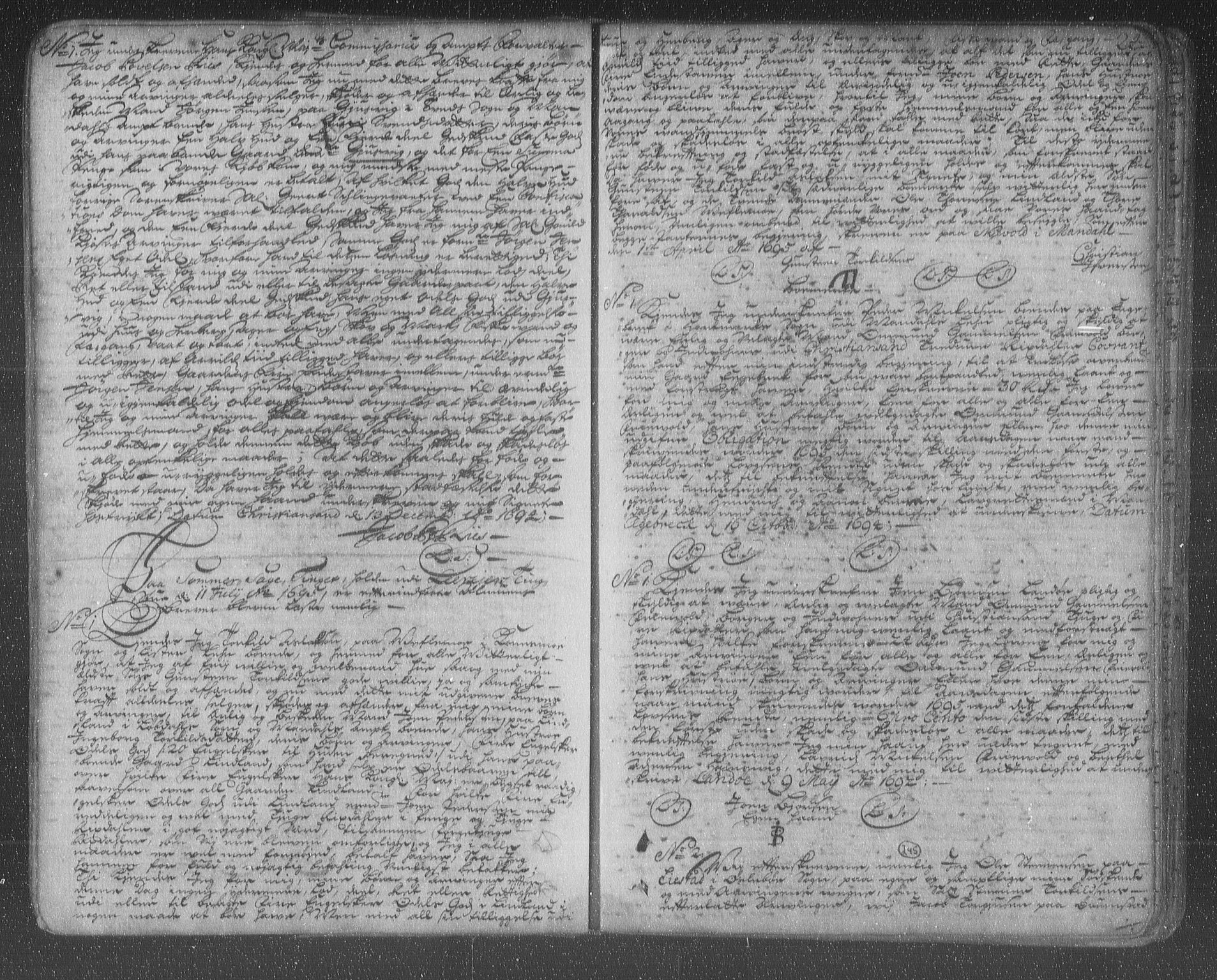 Mandal sorenskriveri, SAK/1221-0005/001/G/Gb/Gba/L0001: Pantebok nr. 1, 1688-1700, s. 245