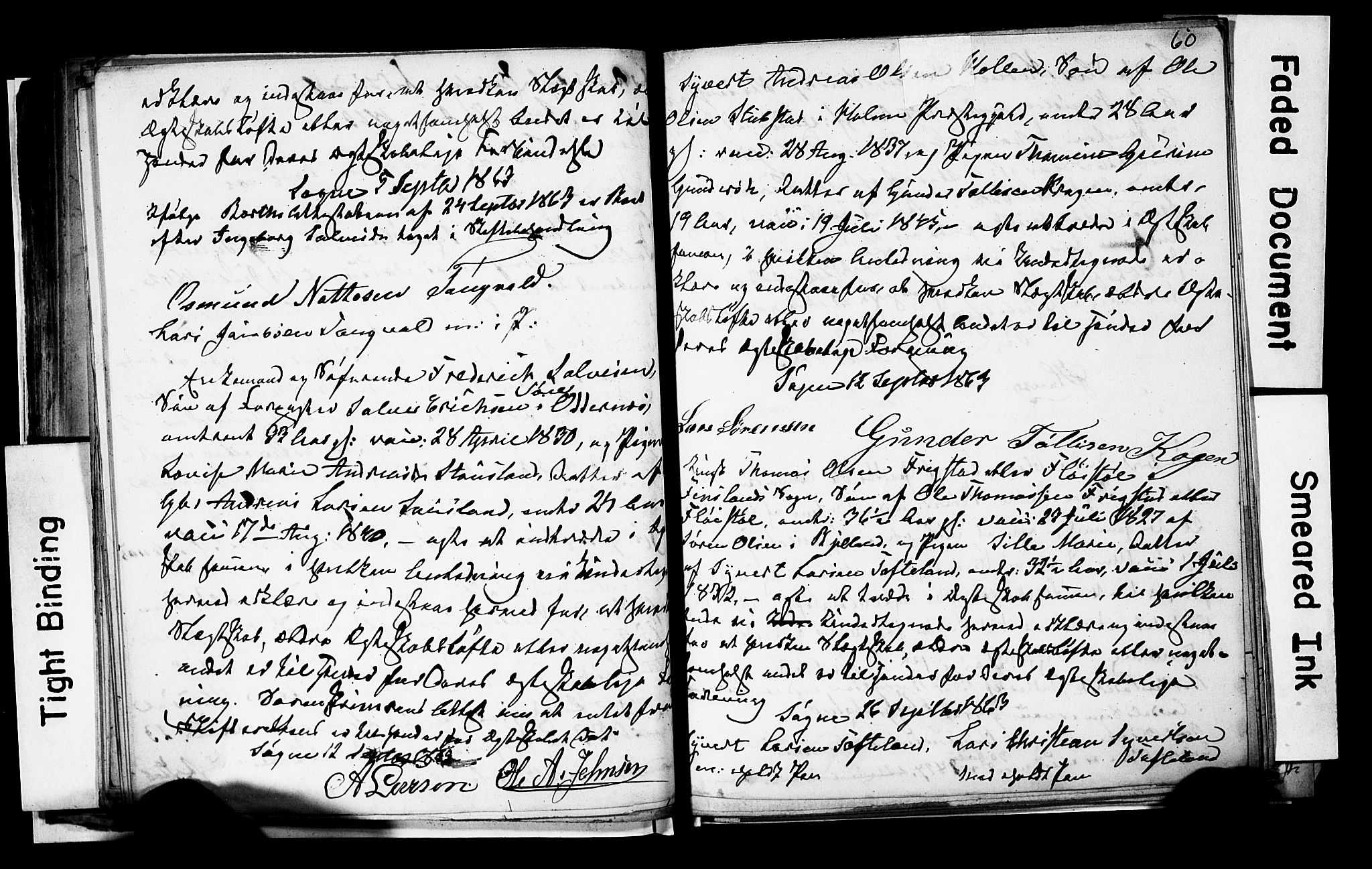 Søgne sokneprestkontor, AV/SAK-1111-0037/F/Fe/L0001: Lysningsprotokoll nr. A III 1, 1853-1870, s. 60