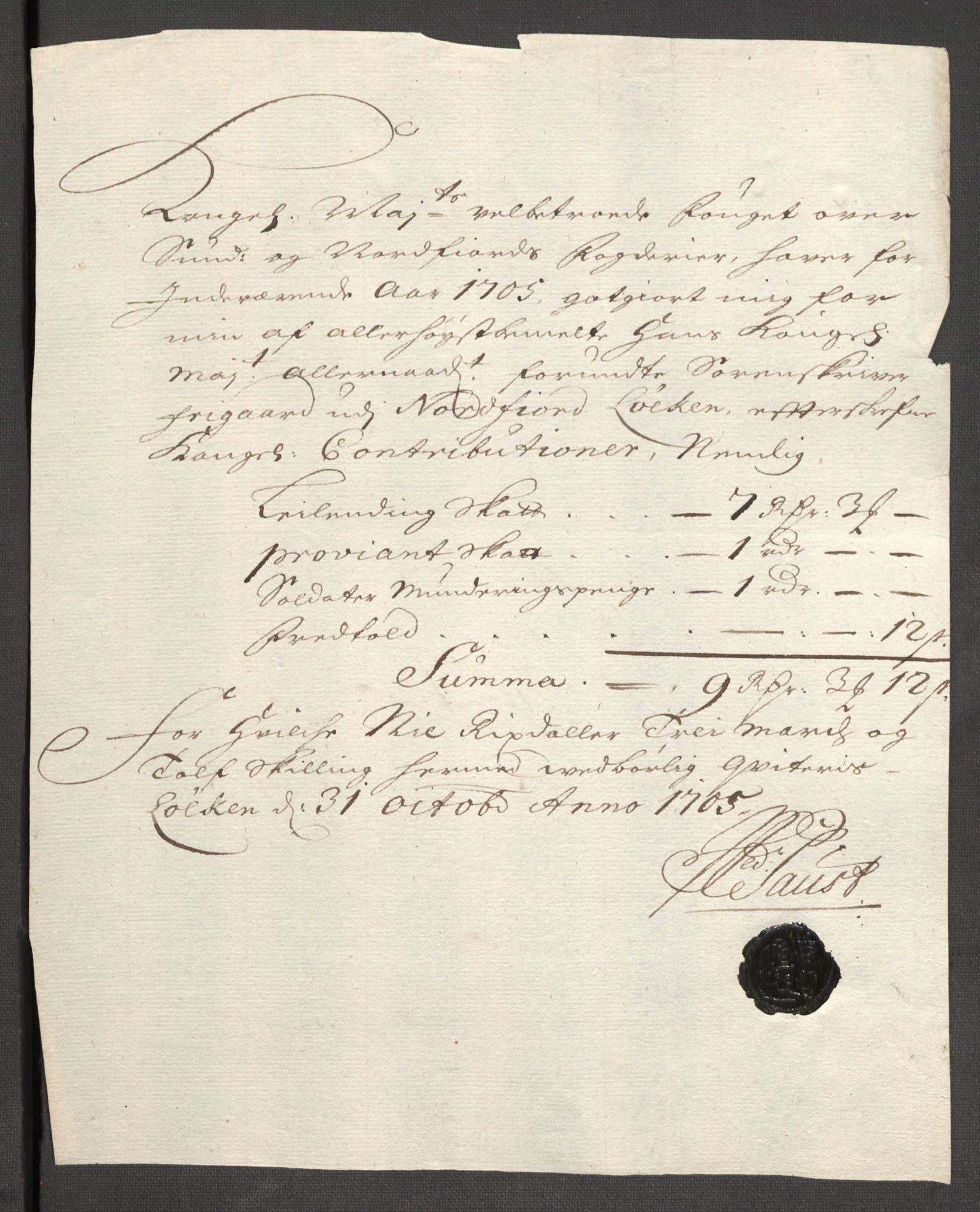 Rentekammeret inntil 1814, Reviderte regnskaper, Fogderegnskap, AV/RA-EA-4092/R53/L3429: Fogderegnskap Sunn- og Nordfjord, 1705, s. 245