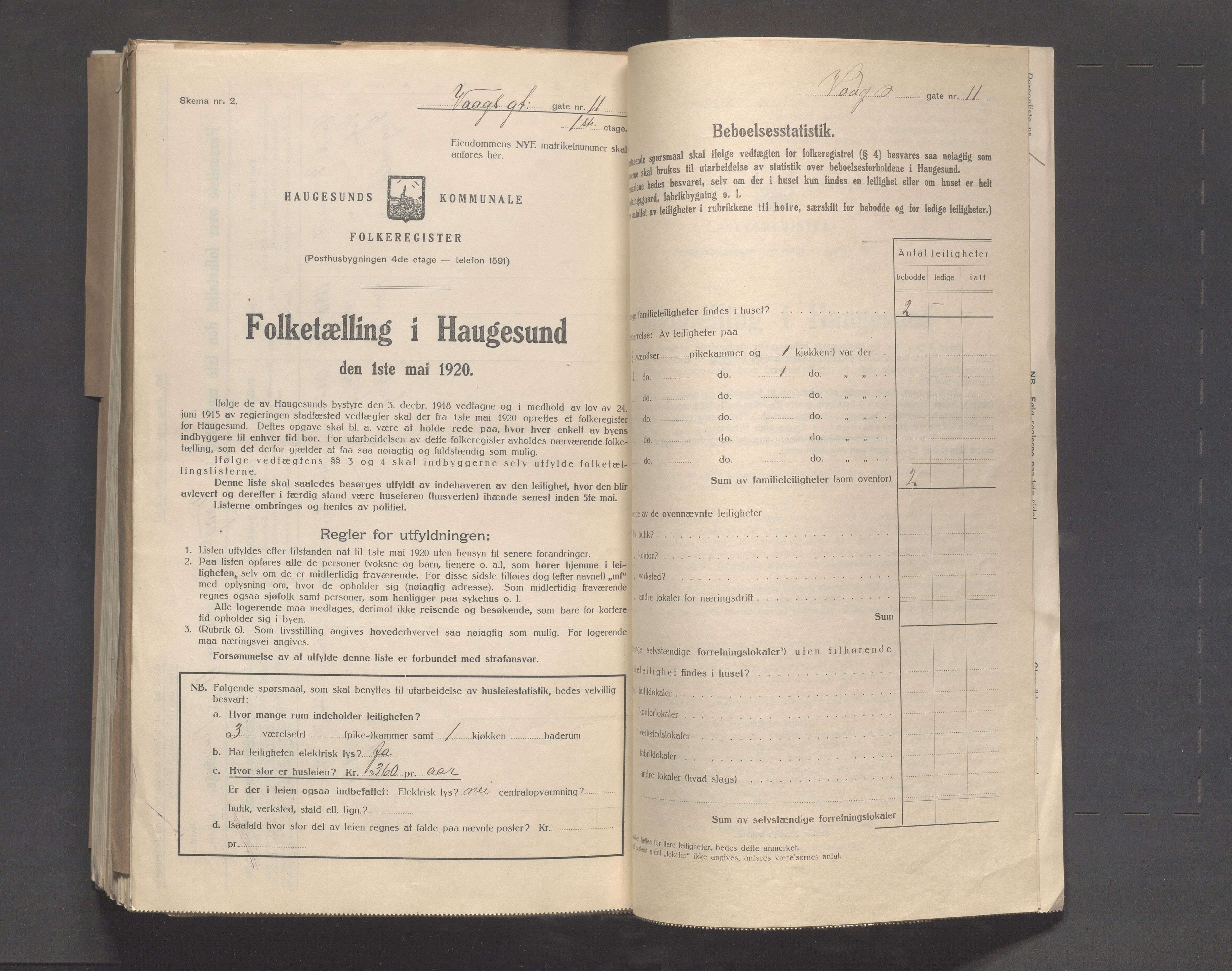 IKAR, Kommunal folketelling 1.5.1920 for Haugesund, 1920, s. 7146