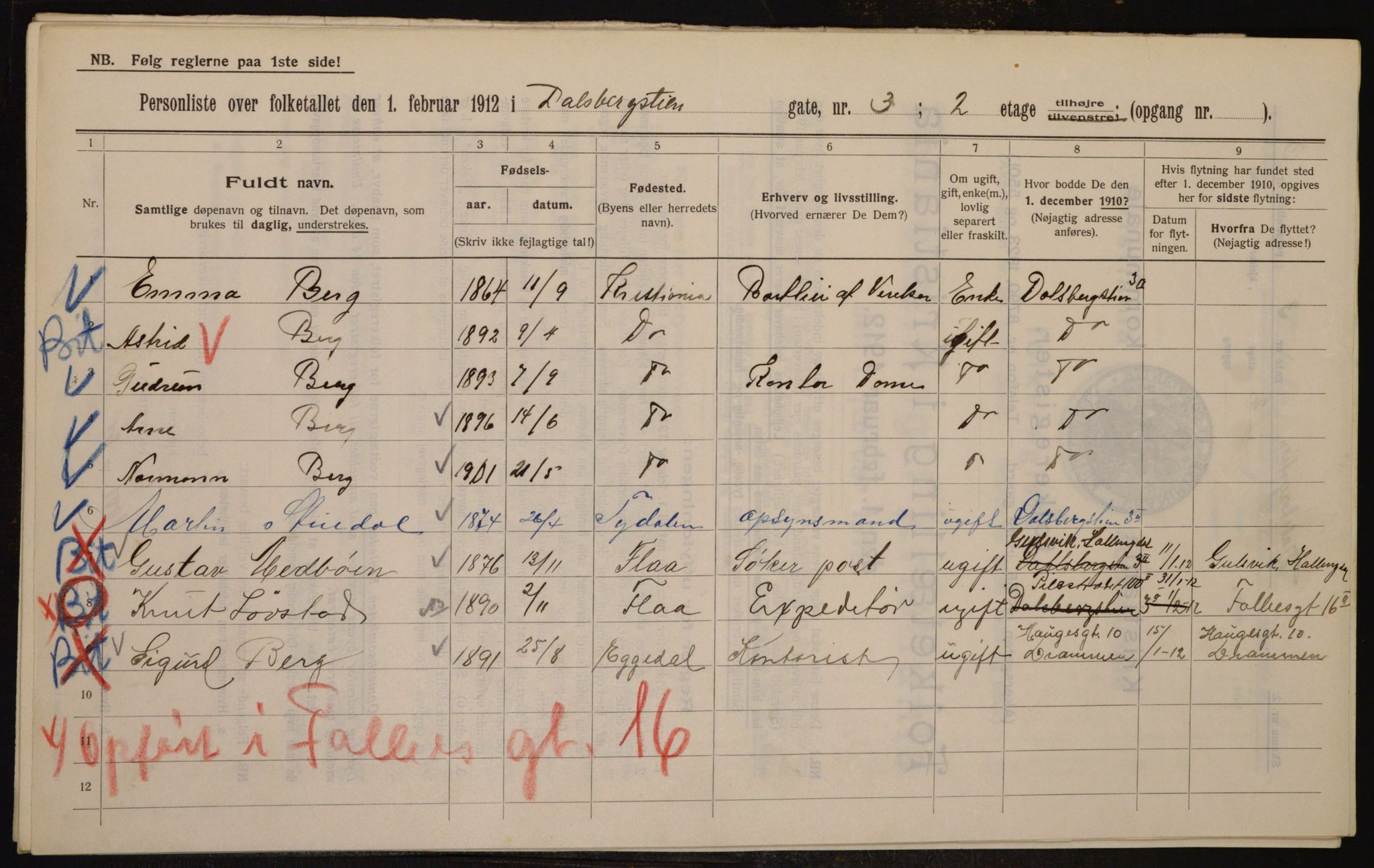 OBA, Kommunal folketelling 1.2.1912 for Kristiania, 1912, s. 13933