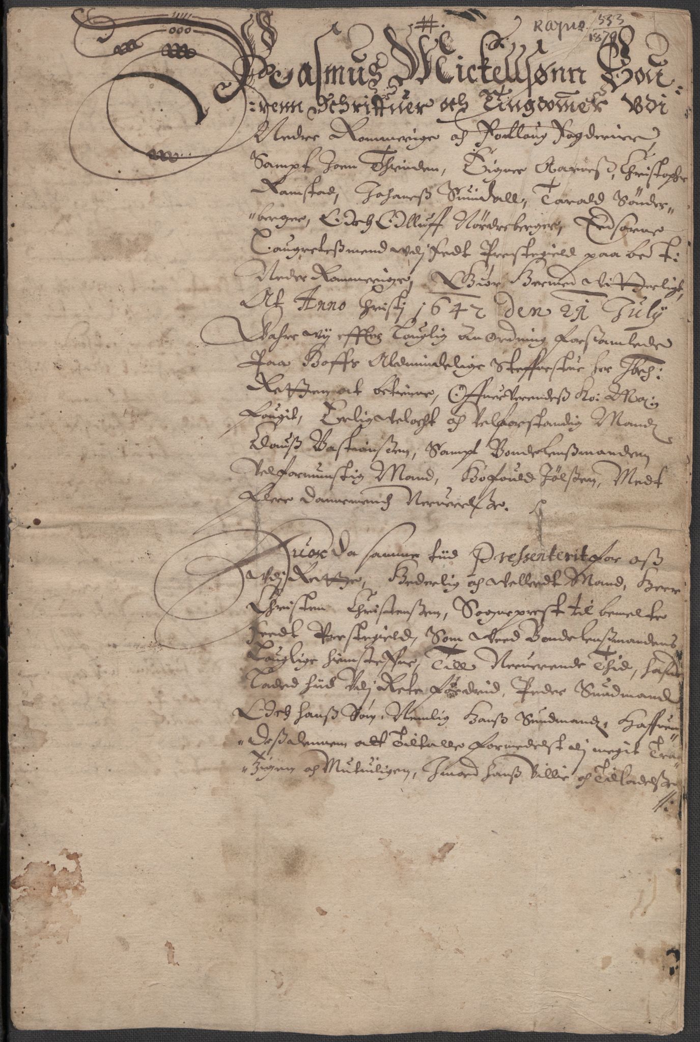 Riksarkivets diplomsamling, AV/RA-EA-5965/F15/L0009: Prestearkiv - Akershus, 1620-1738, s. 100