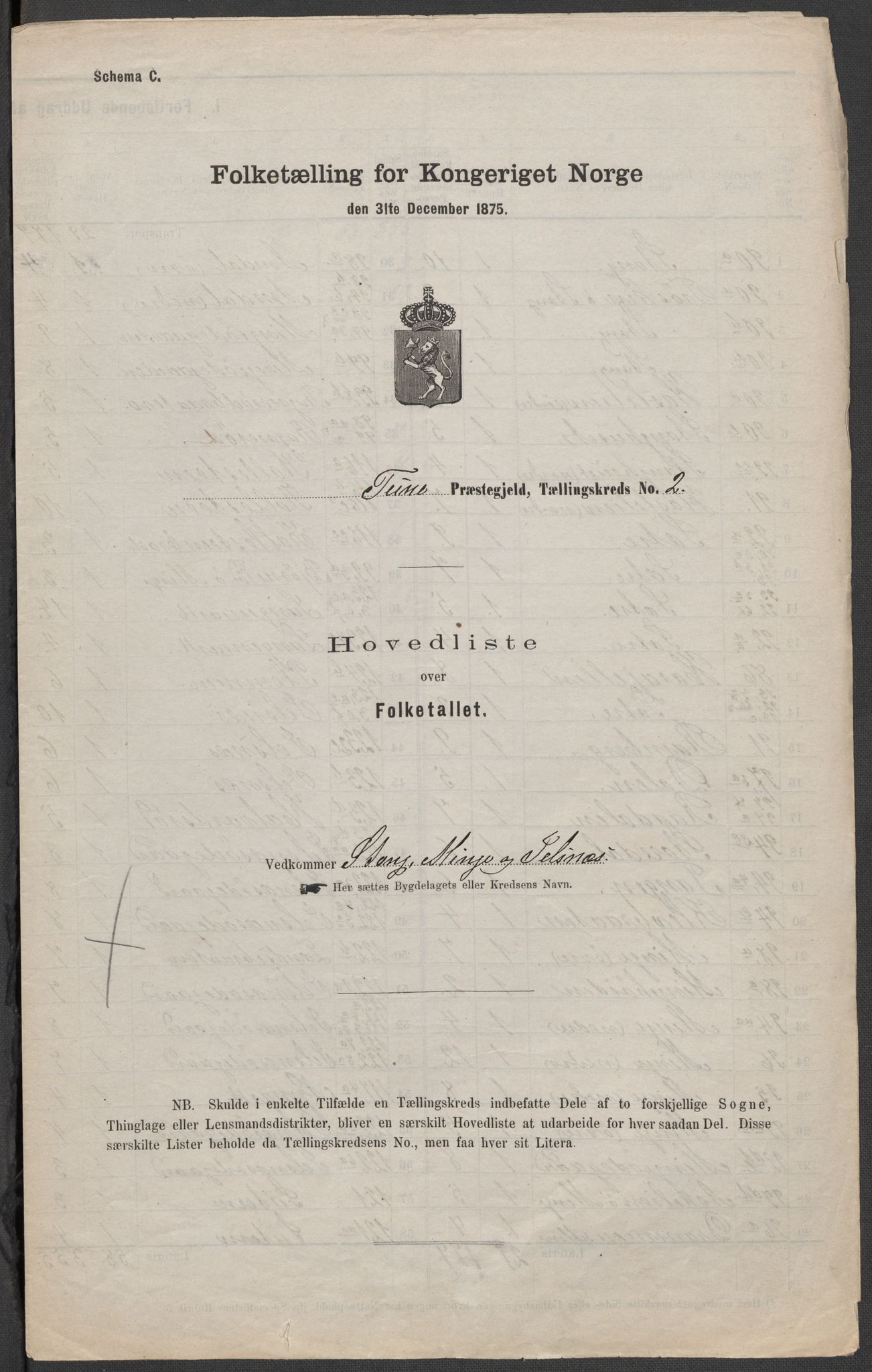 RA, Folketelling 1875 for 0130P Tune prestegjeld, 1875, s. 4
