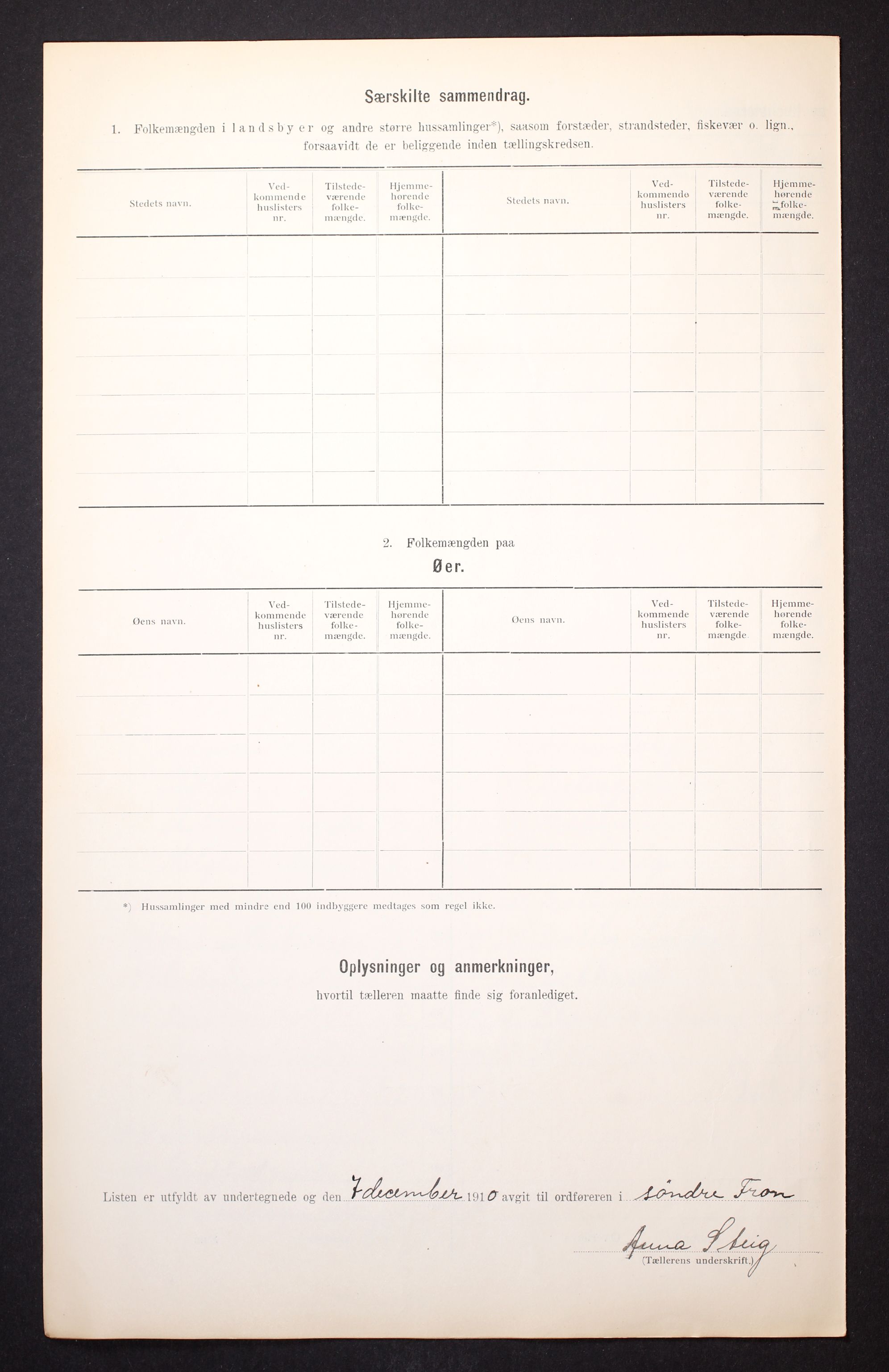 RA, Folketelling 1910 for 0519 Sør-Fron herred, 1910, s. 9