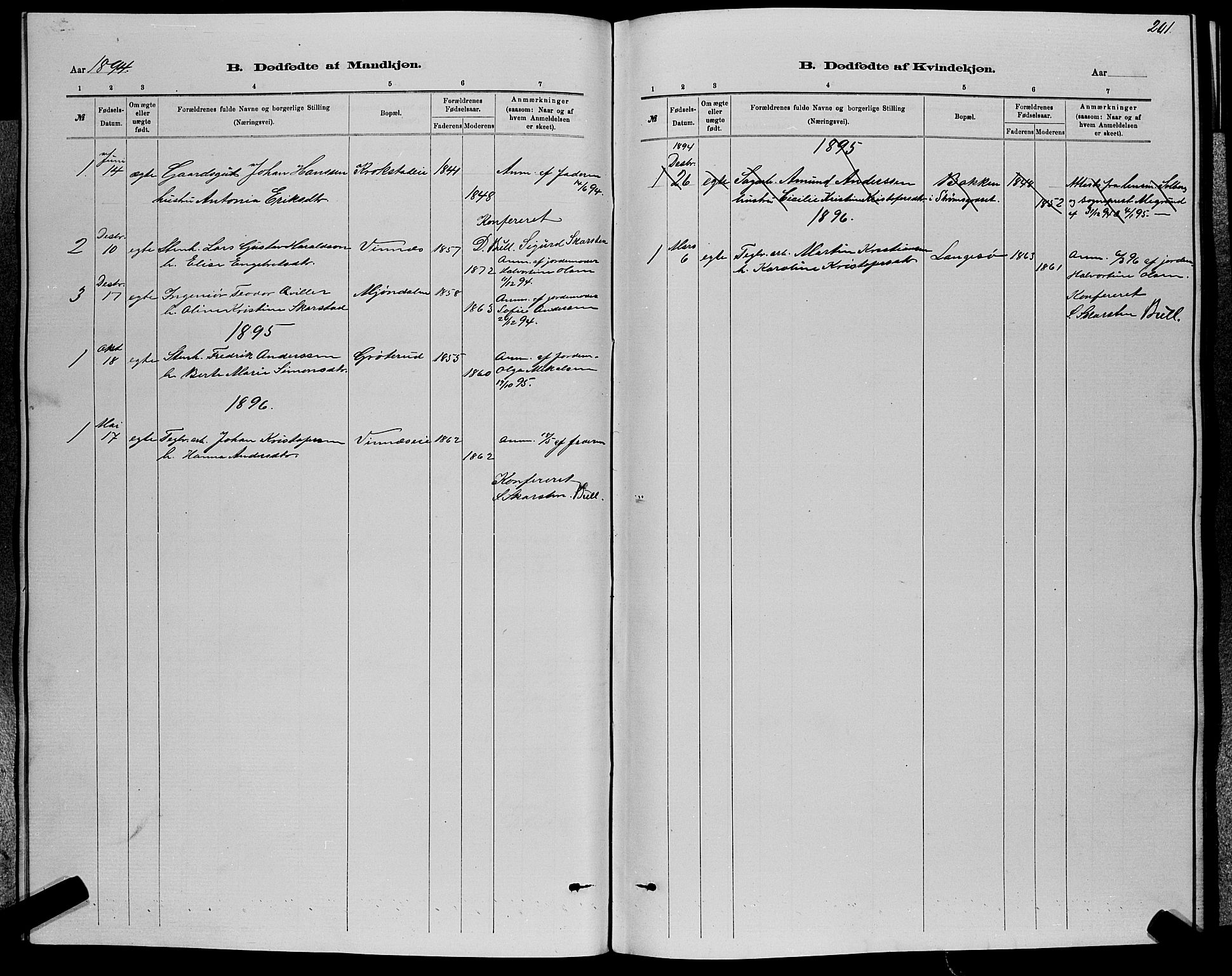 Nedre Eiker kirkebøker, SAKO/A-612/G/Ga/L0002: Klokkerbok nr. 2, 1880-1896, s. 201