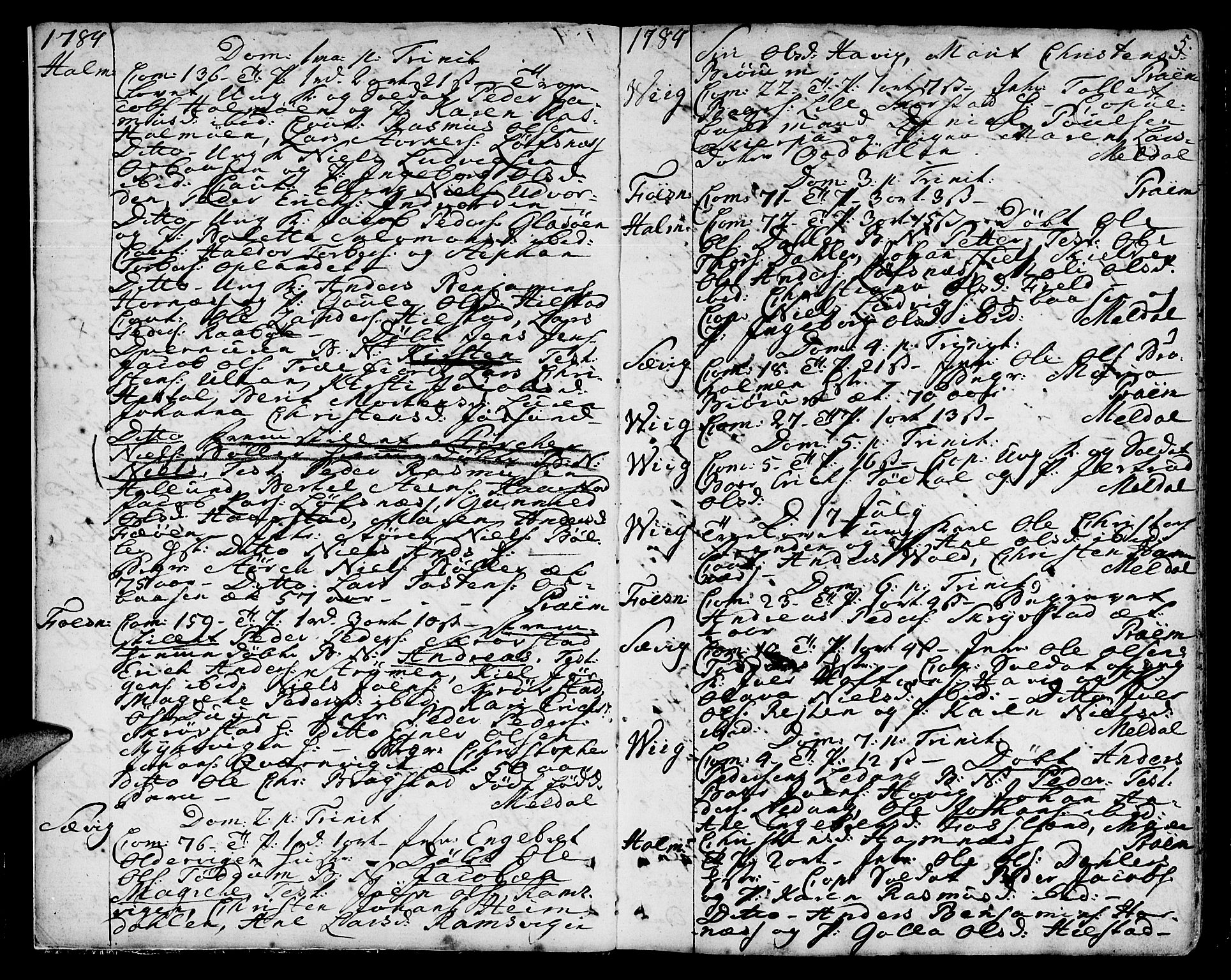 Ministerialprotokoller, klokkerbøker og fødselsregistre - Nord-Trøndelag, AV/SAT-A-1458/773/L0608: Ministerialbok nr. 773A02, 1784-1816, s. 5