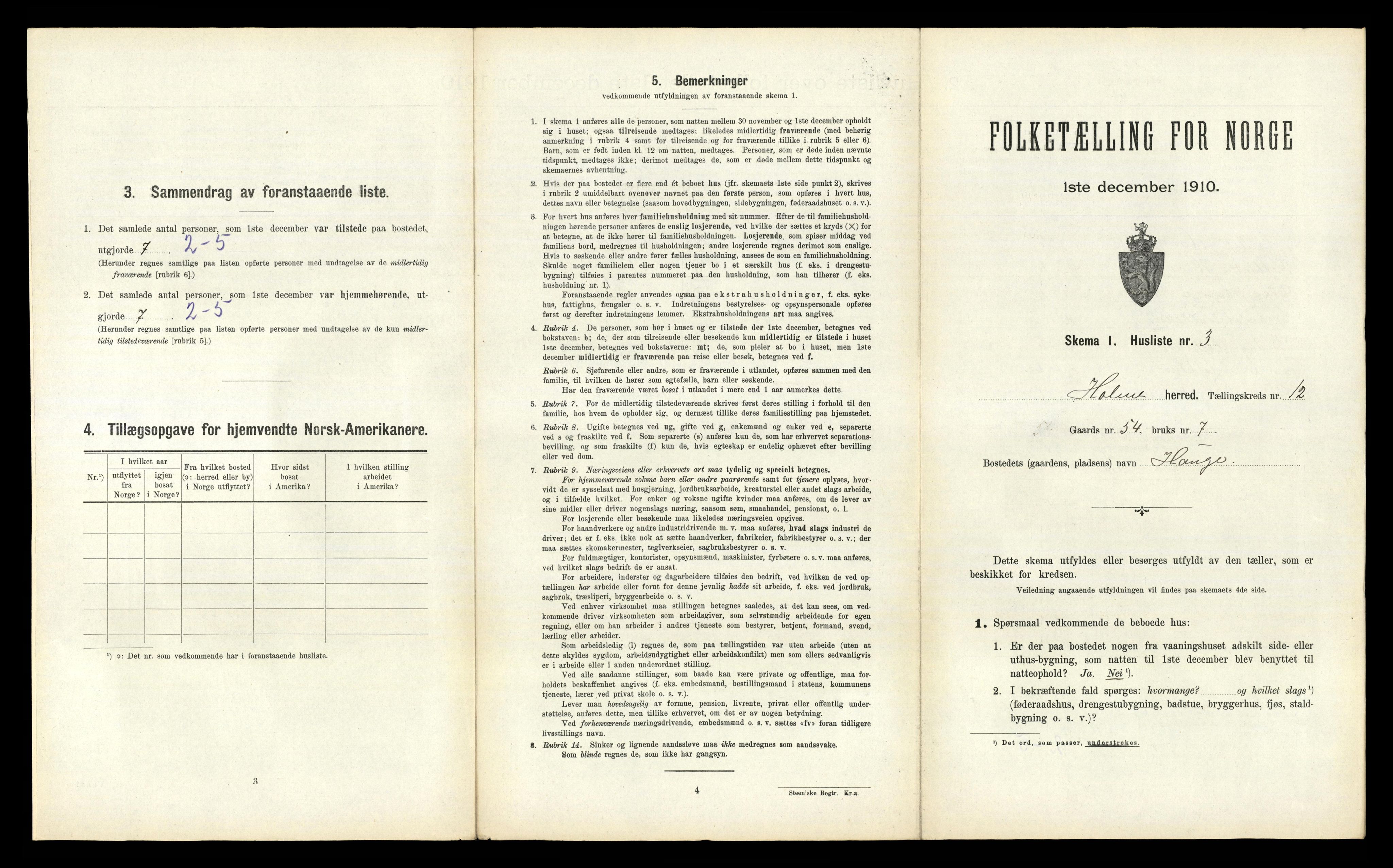 RA, Folketelling 1910 for 1020 Holum herred, 1910, s. 624