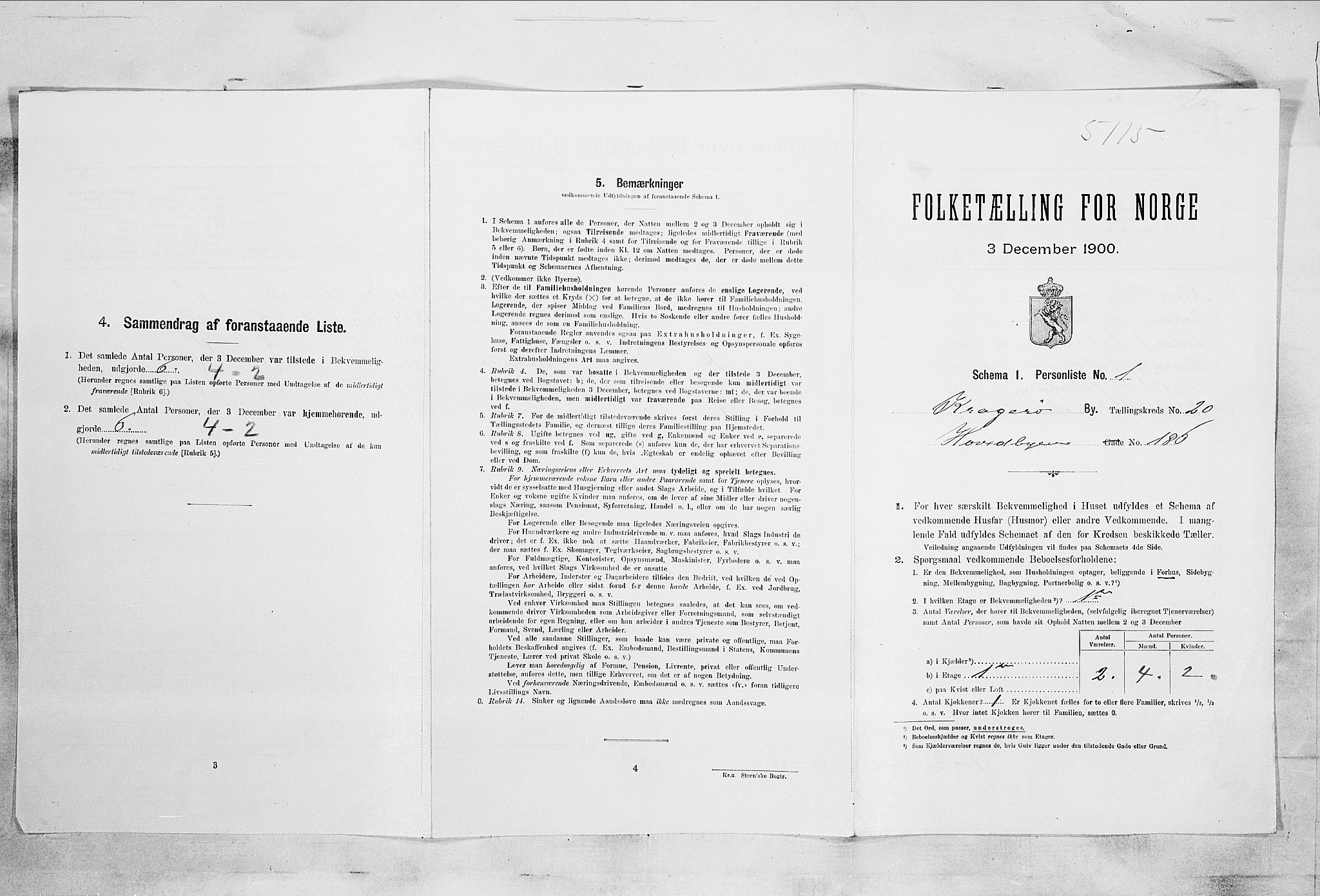 SAKO, Folketelling 1900 for 0801 Kragerø kjøpstad, 1900, s. 2268