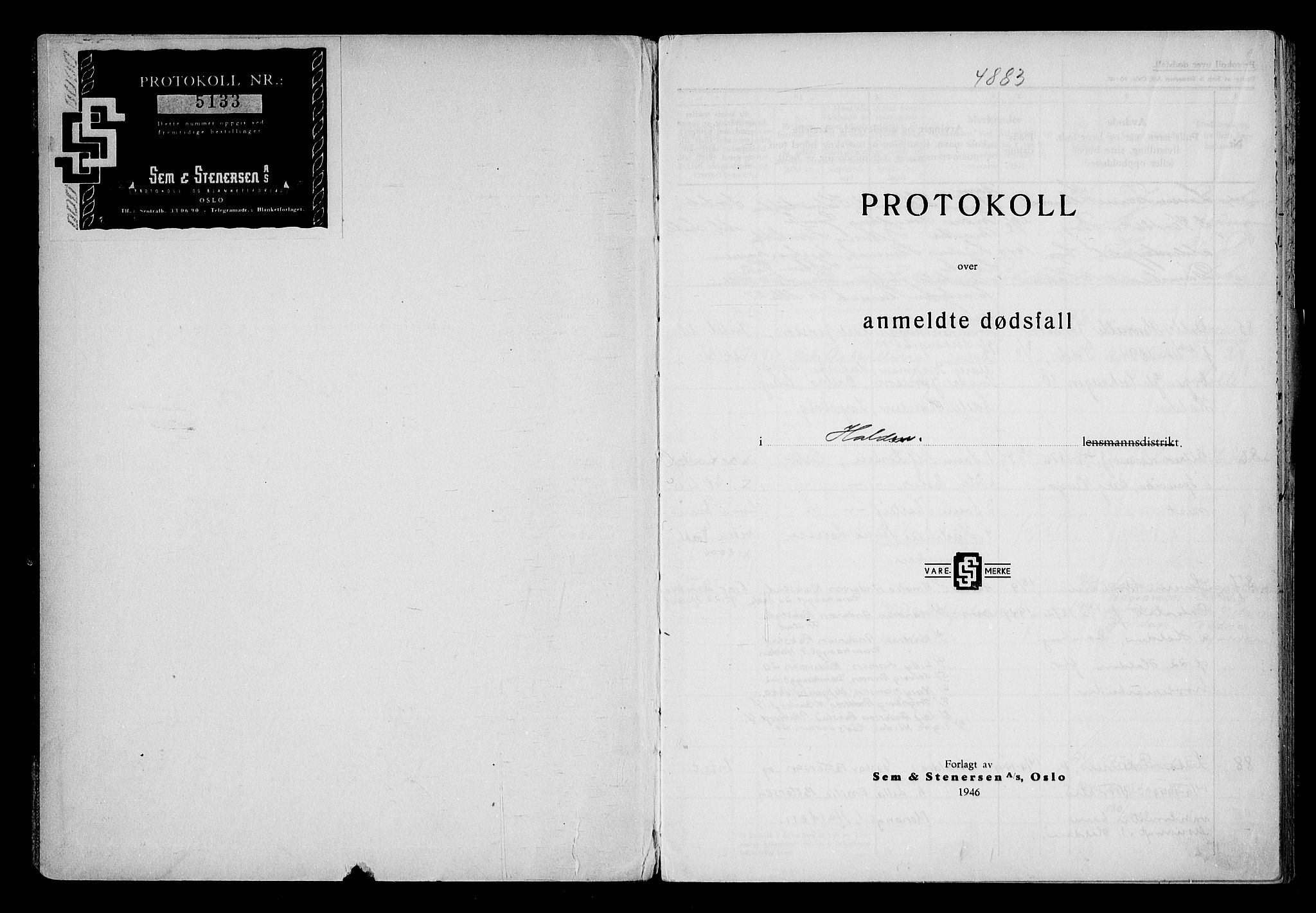 Idd og Marker sorenskriveri, SAO/A-10283/H/Ha/Haa/L0002: Dødsanmeldelsesprotokoll, 1949-1952