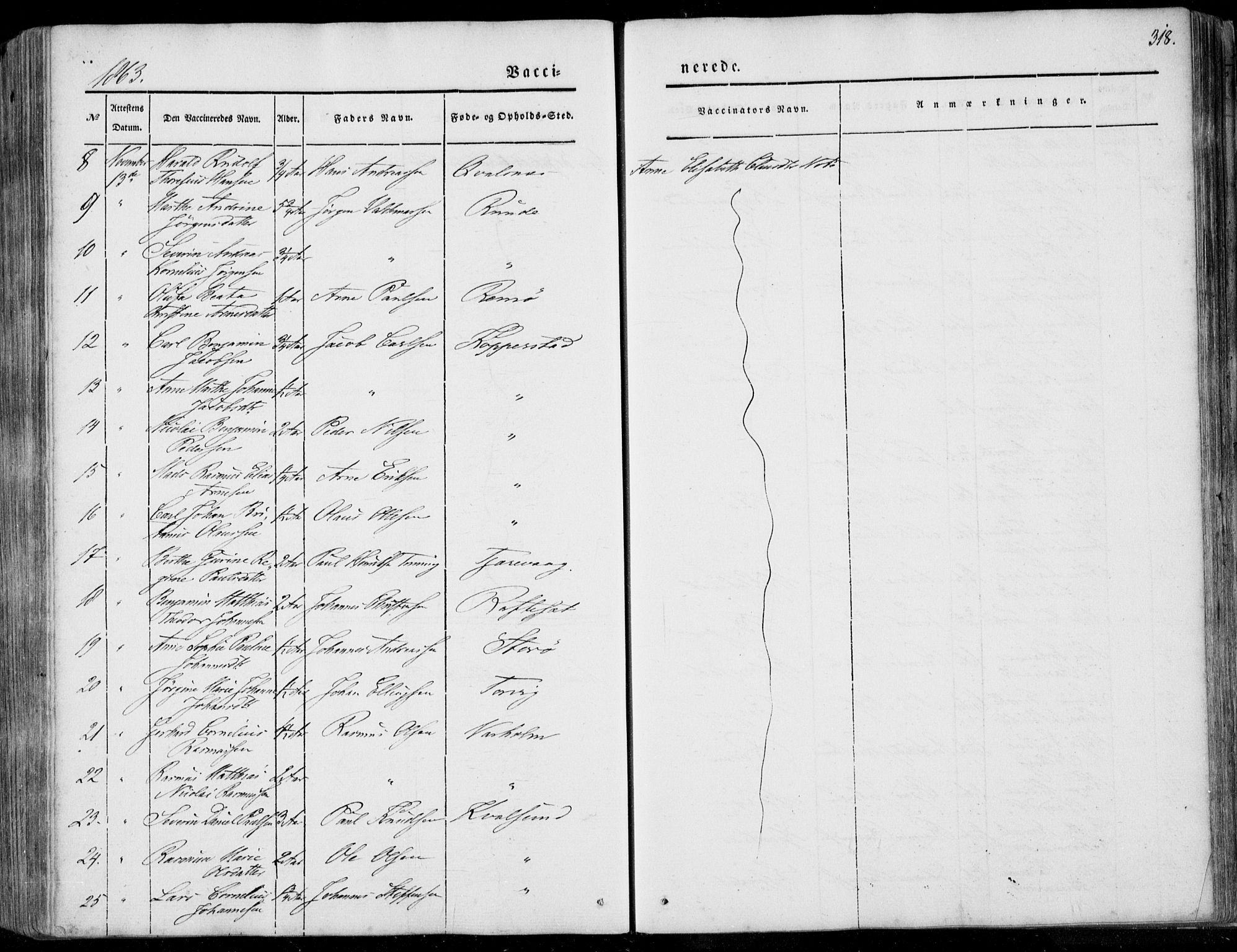 Ministerialprotokoller, klokkerbøker og fødselsregistre - Møre og Romsdal, AV/SAT-A-1454/507/L0070: Ministerialbok nr. 507A05, 1842-1873, s. 318