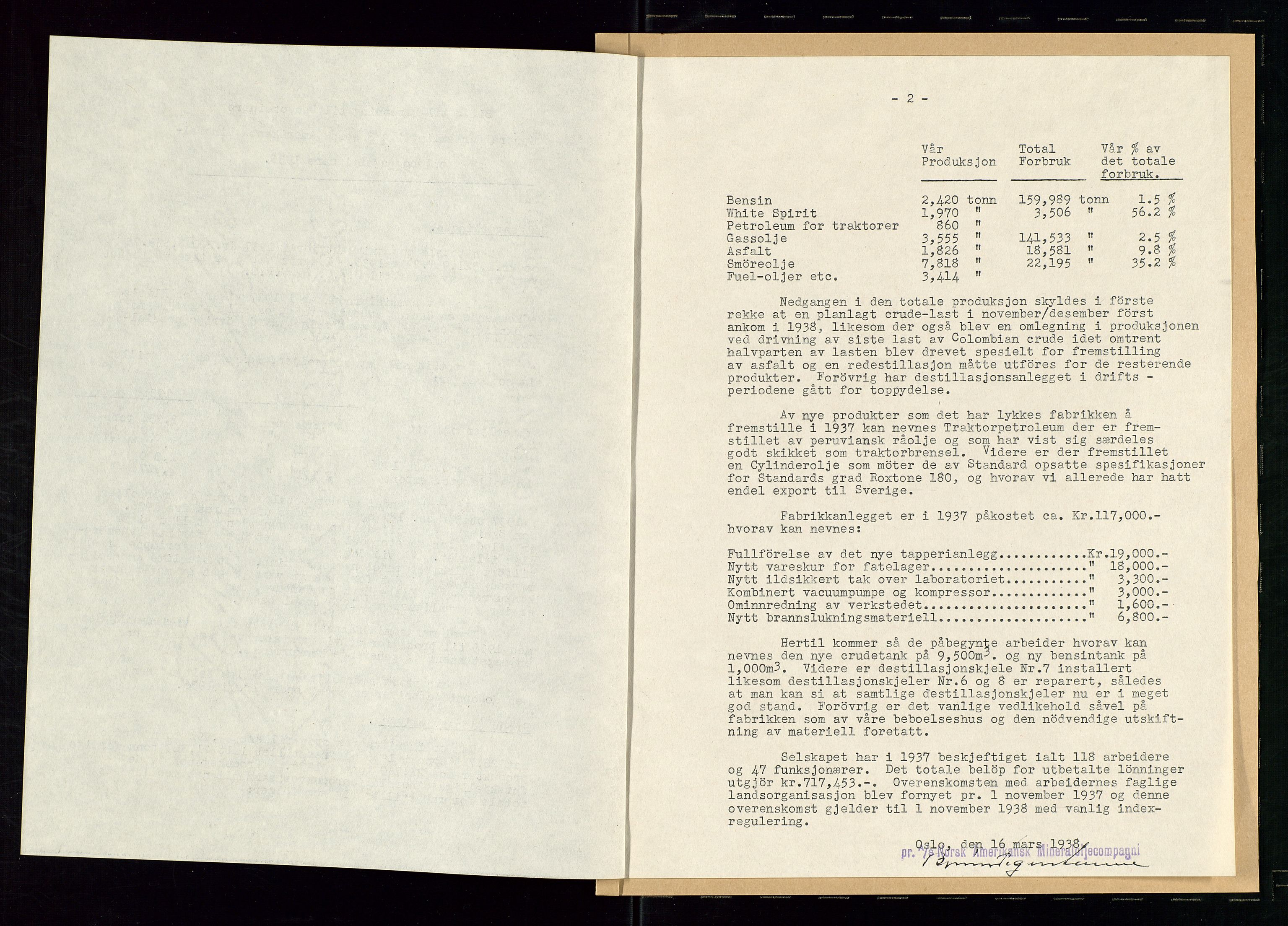 PA 1533 - A/S Vestlandske Petroleumscompani, AV/SAST-A-101953/A/Aa/L0001/0005: Generalforsamlinger og styreprotokoller / Ordinær generalforsamling i Vestlandske Petroleums co. 20.03.1934. Ordinære generalforsamlinger i Vestlandske Petroleums co., Norsk Amerikansk Mineralolje co. (Namco), Norsk Amerikansk Petroleums co. (Napco) 1938, 1934-1938, s. 57