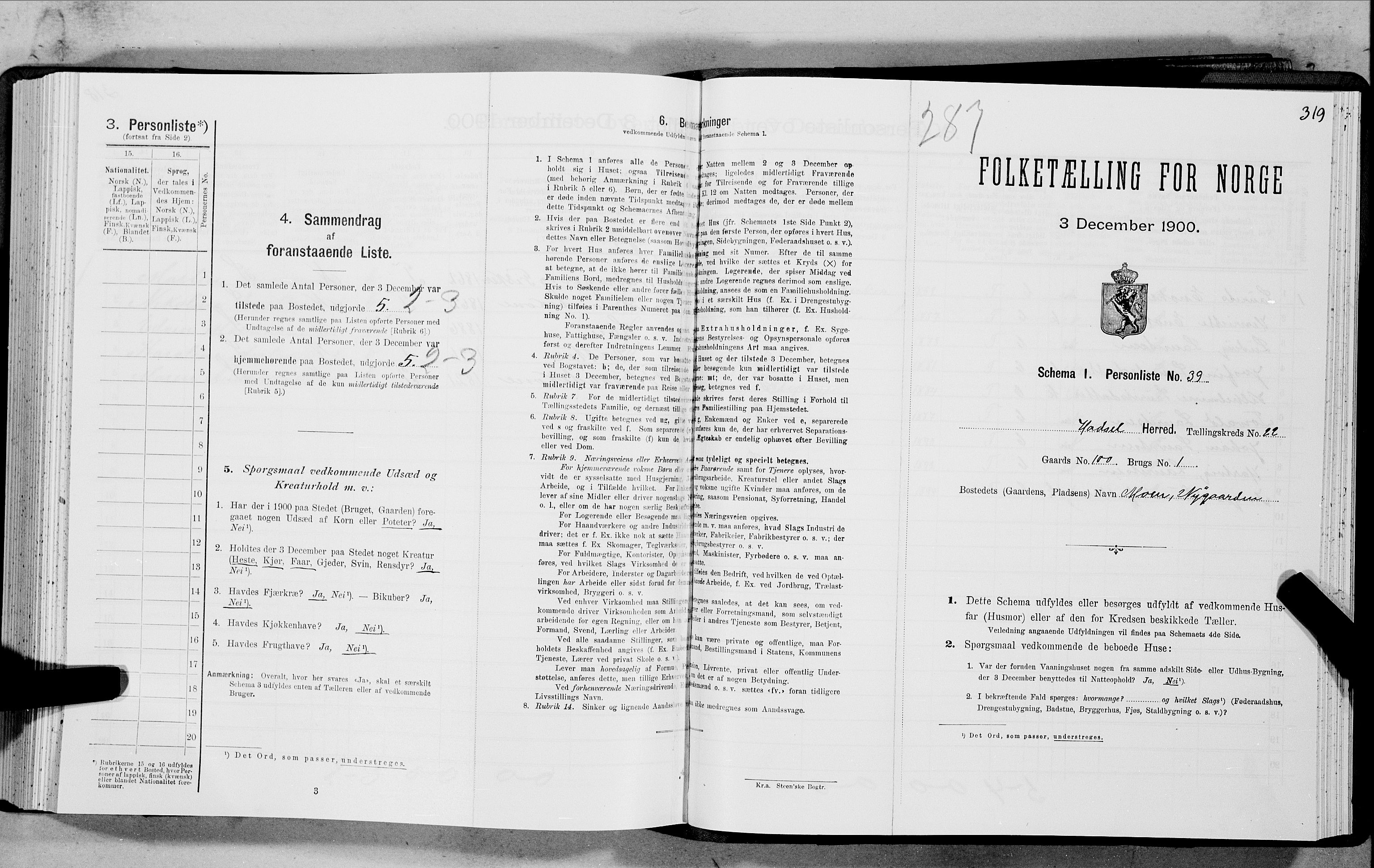 SAT, Folketelling 1900 for 1866 Hadsel herred, 1900, s. 2214