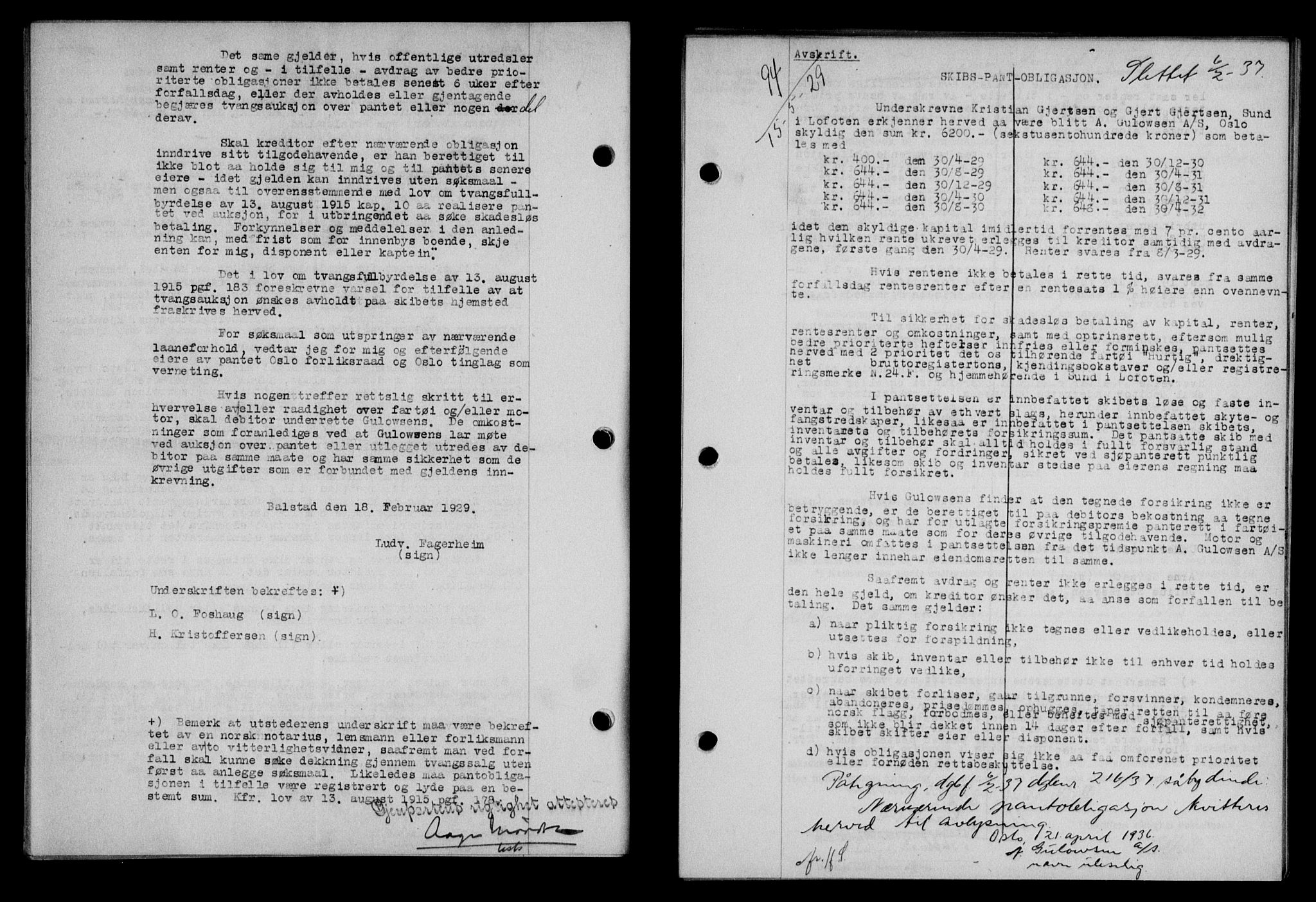 Lofoten sorenskriveri, SAT/A-0017/1/2/2C/L0019b: Pantebok nr. 19b, 1929-1929, Tingl.dato: 15.05.1929