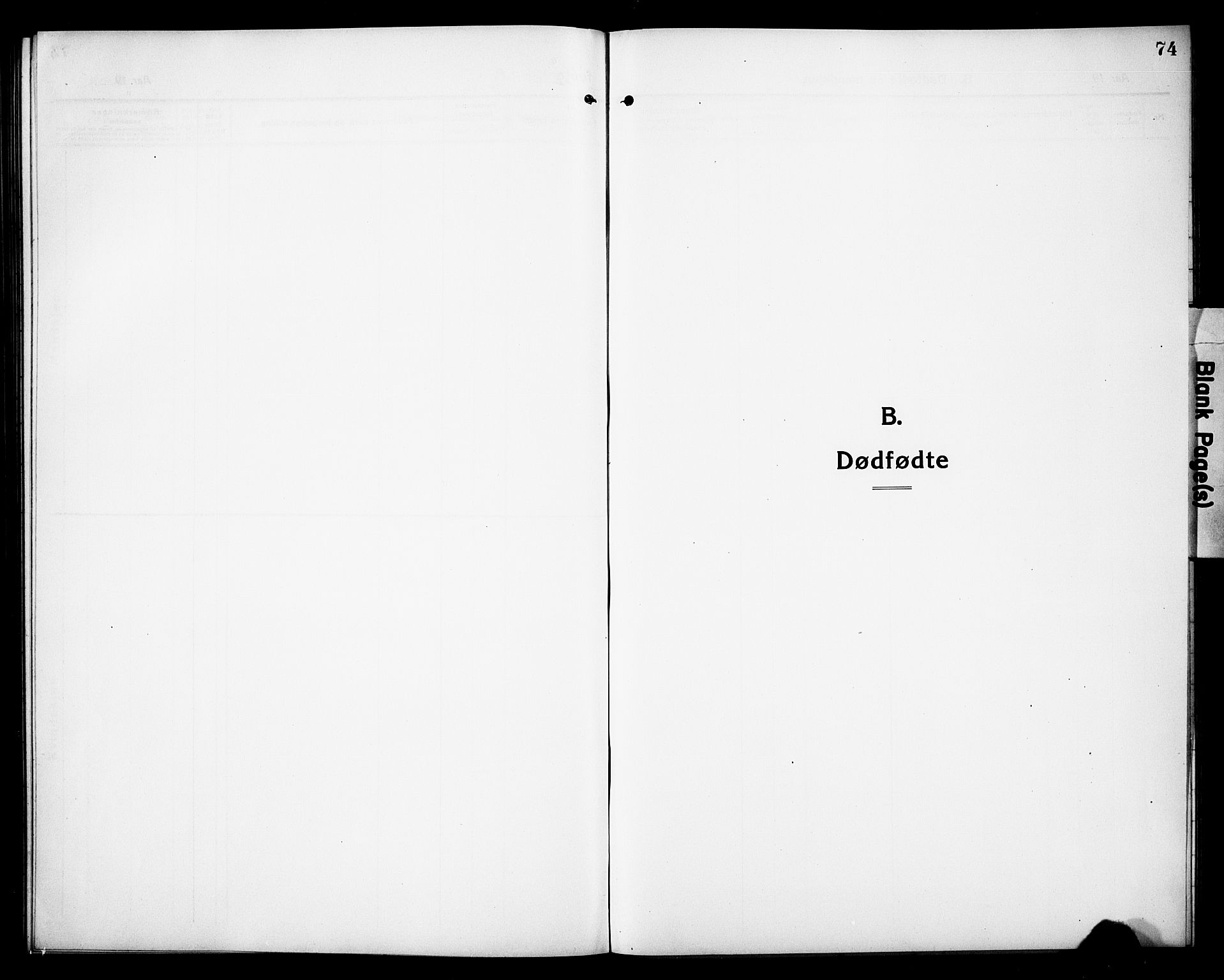 Stange prestekontor, SAH/PREST-002/L/L0015: Klokkerbok nr. 15, 1916-1928, s. 74