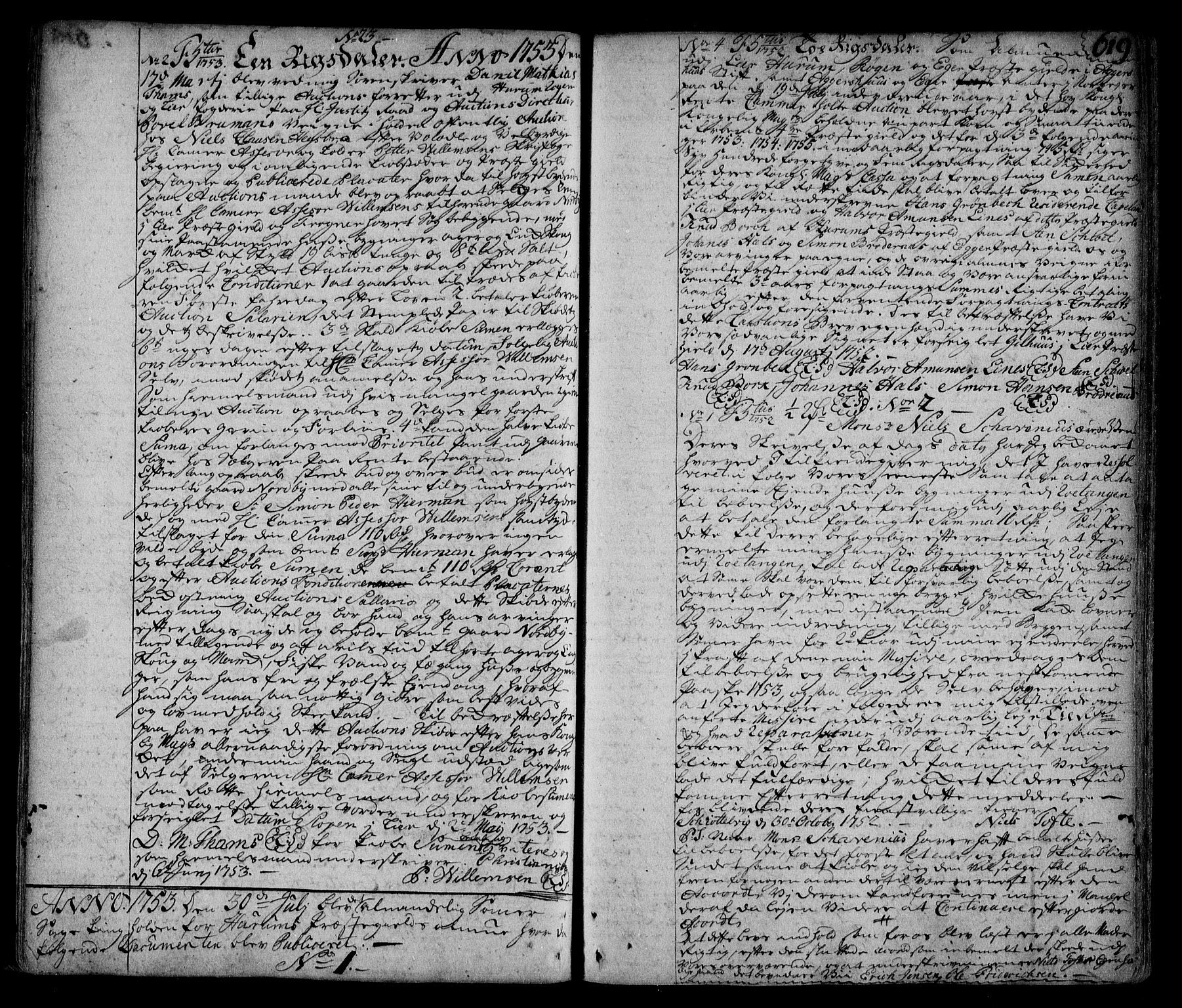 Lier, Røyken og Hurum sorenskriveri, SAKO/A-89/G/Ga/Gaa/L0002: Pantebok nr. II, 1725-1755, s. 619