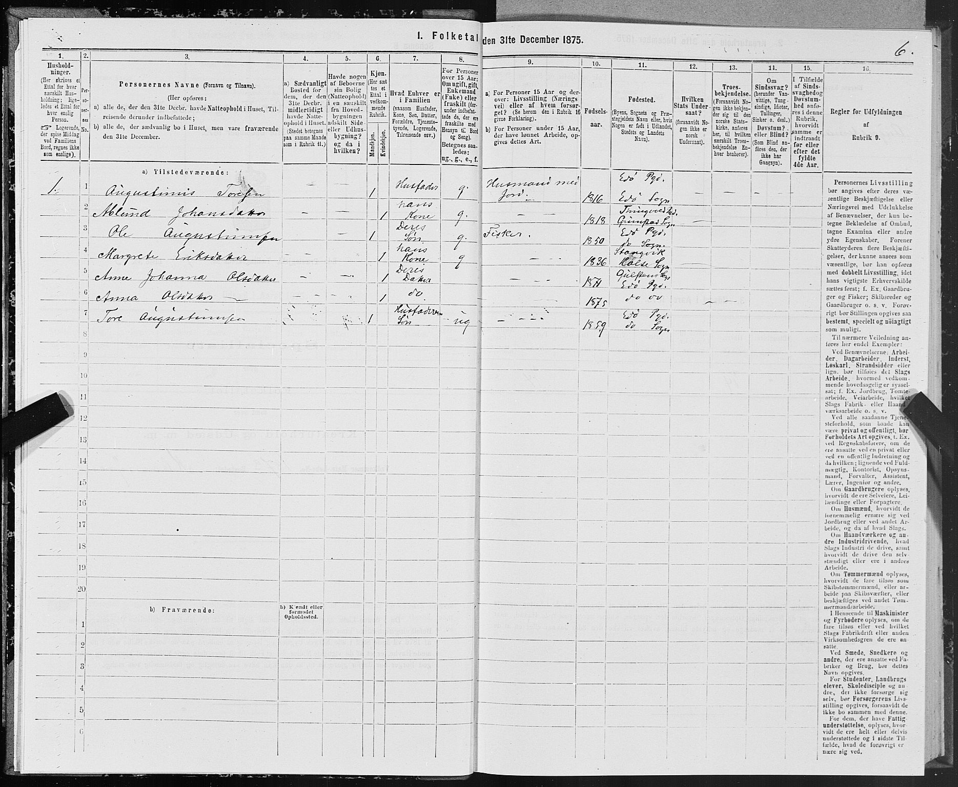 SAT, Folketelling 1875 for 1573P Edøy prestegjeld, 1875, s. 4006