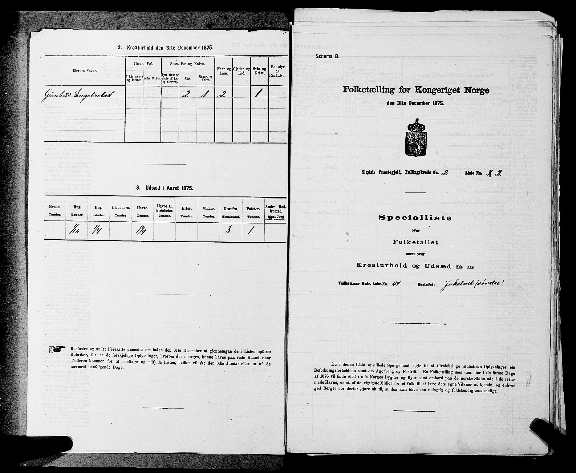 SAKO, Folketelling 1875 for 0621P Sigdal prestegjeld, 1875, s. 313