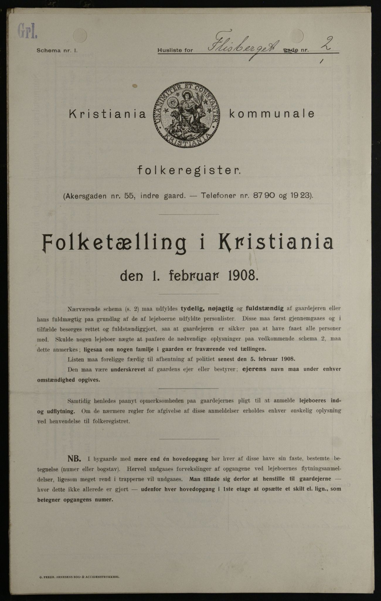 OBA, Kommunal folketelling 1.2.1908 for Kristiania kjøpstad, 1908, s. 22273