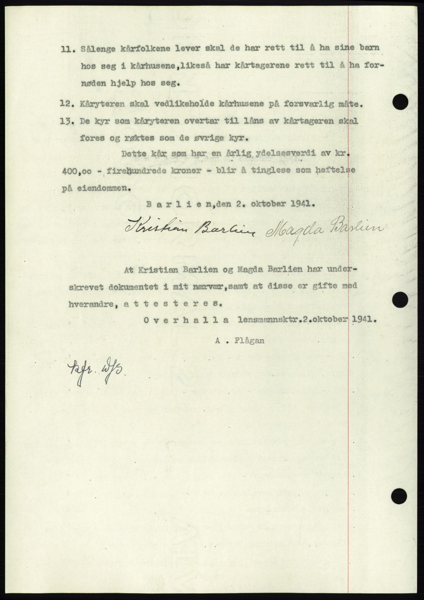 Namdal sorenskriveri, SAT/A-4133/1/2/2C: Pantebok nr. -, 1941-1942, Dagboknr: 1588/1941