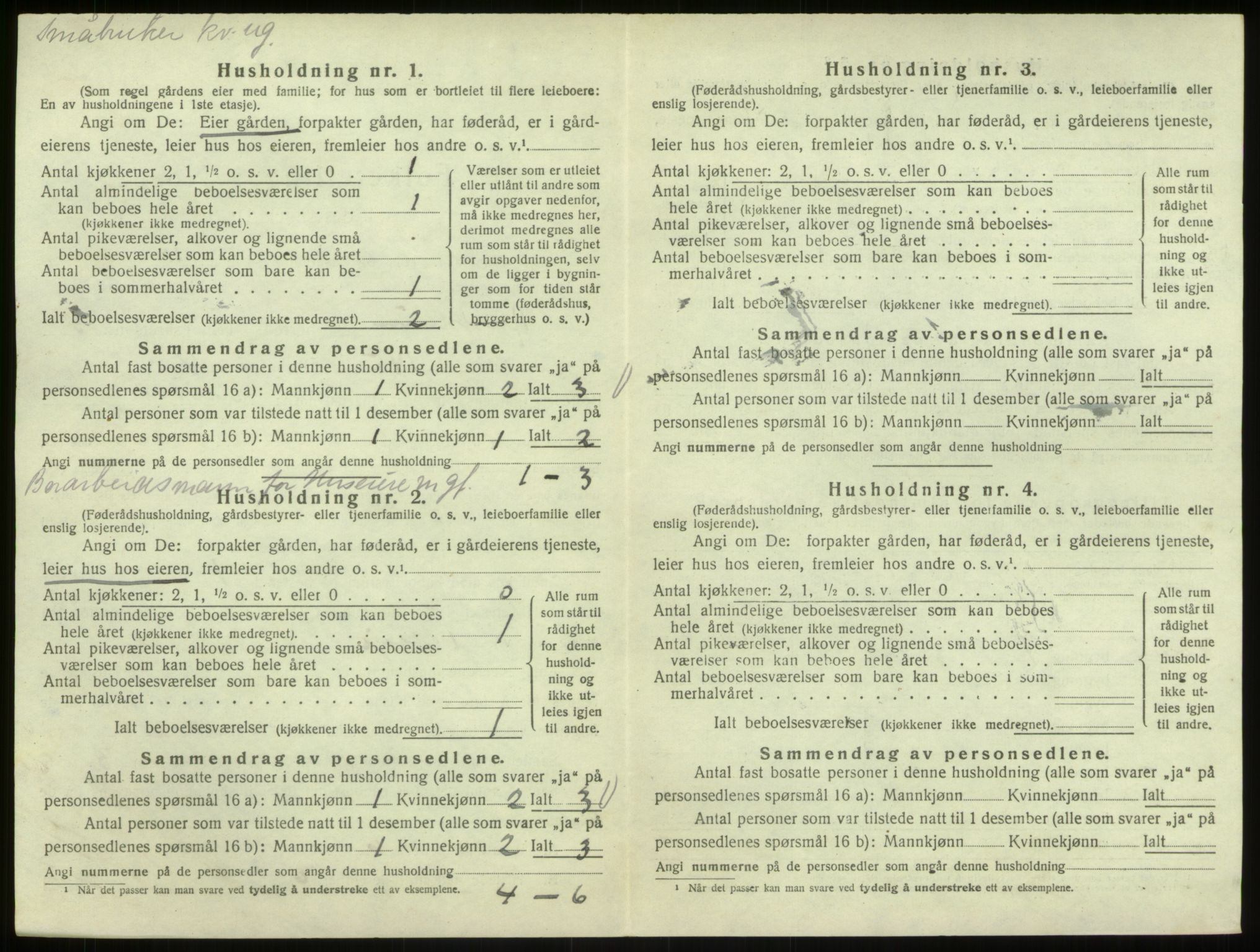 SAB, Folketelling 1920 for 1264 Austrheim herred, 1920, s. 188