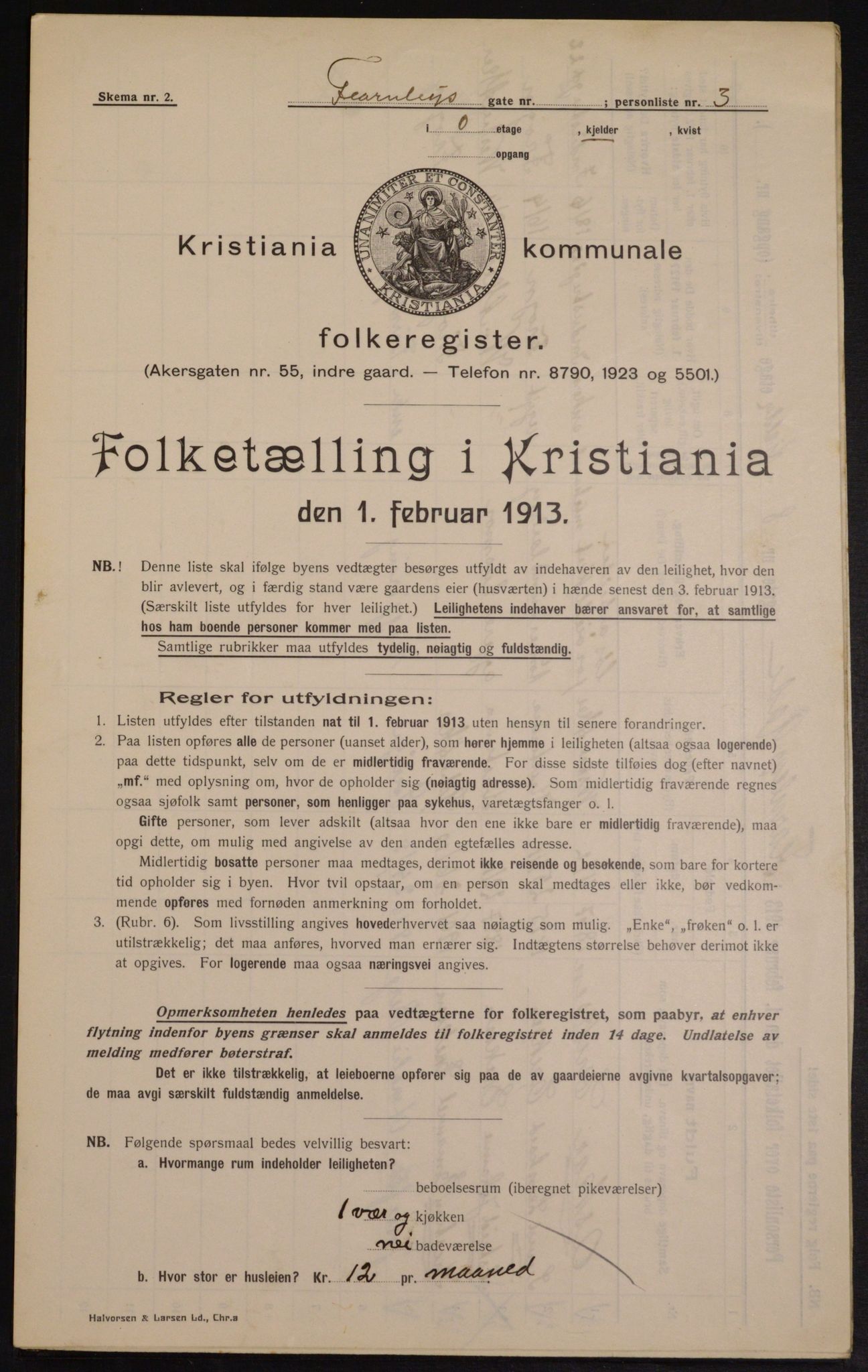 OBA, Kommunal folketelling 1.2.1913 for Kristiania, 1913, s. 24096