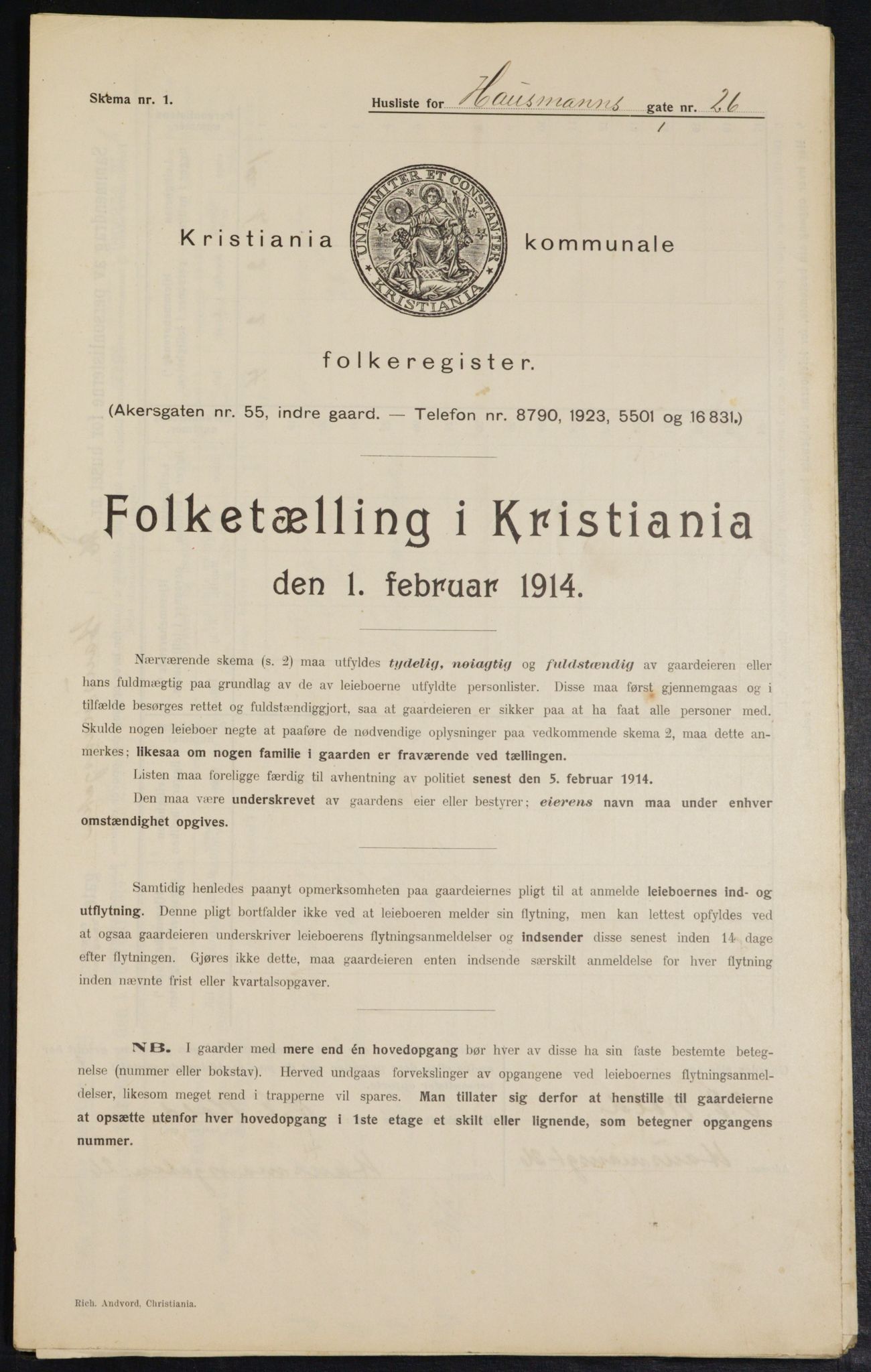 OBA, Kommunal folketelling 1.2.1914 for Kristiania, 1914, s. 35251