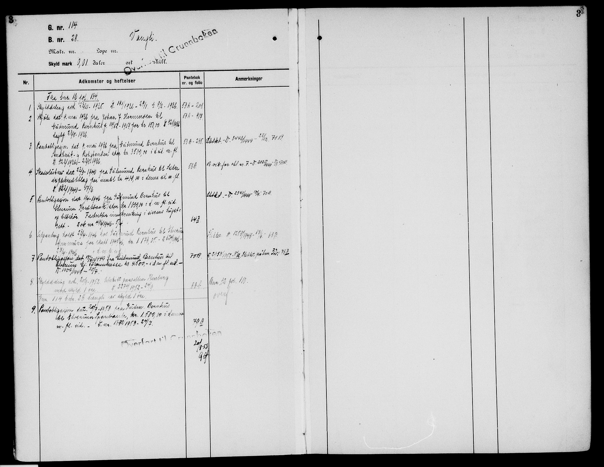 Sør-Østerdal sorenskriveri, SAH/TING-018/H/Ha/Haa/L0031: Panteregister nr. 13, 1922-1954, s. 3