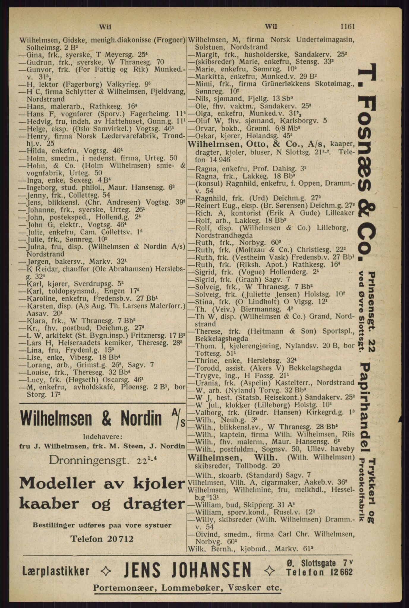 Kristiania/Oslo adressebok, PUBL/-, 1927, s. 1161