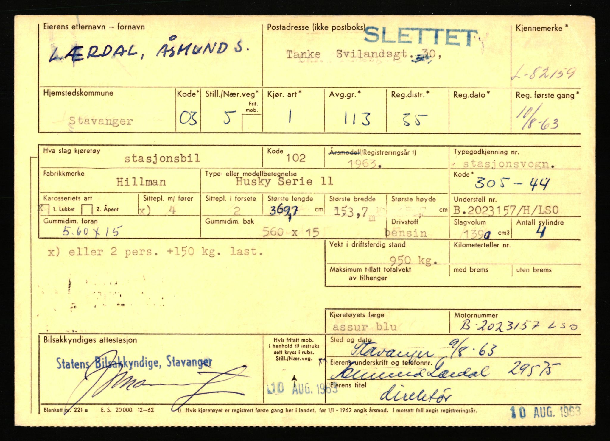 Stavanger trafikkstasjon, AV/SAST-A-101942/0/F/L0071: L-80500 - L-82199, 1930-1971, s. 2685