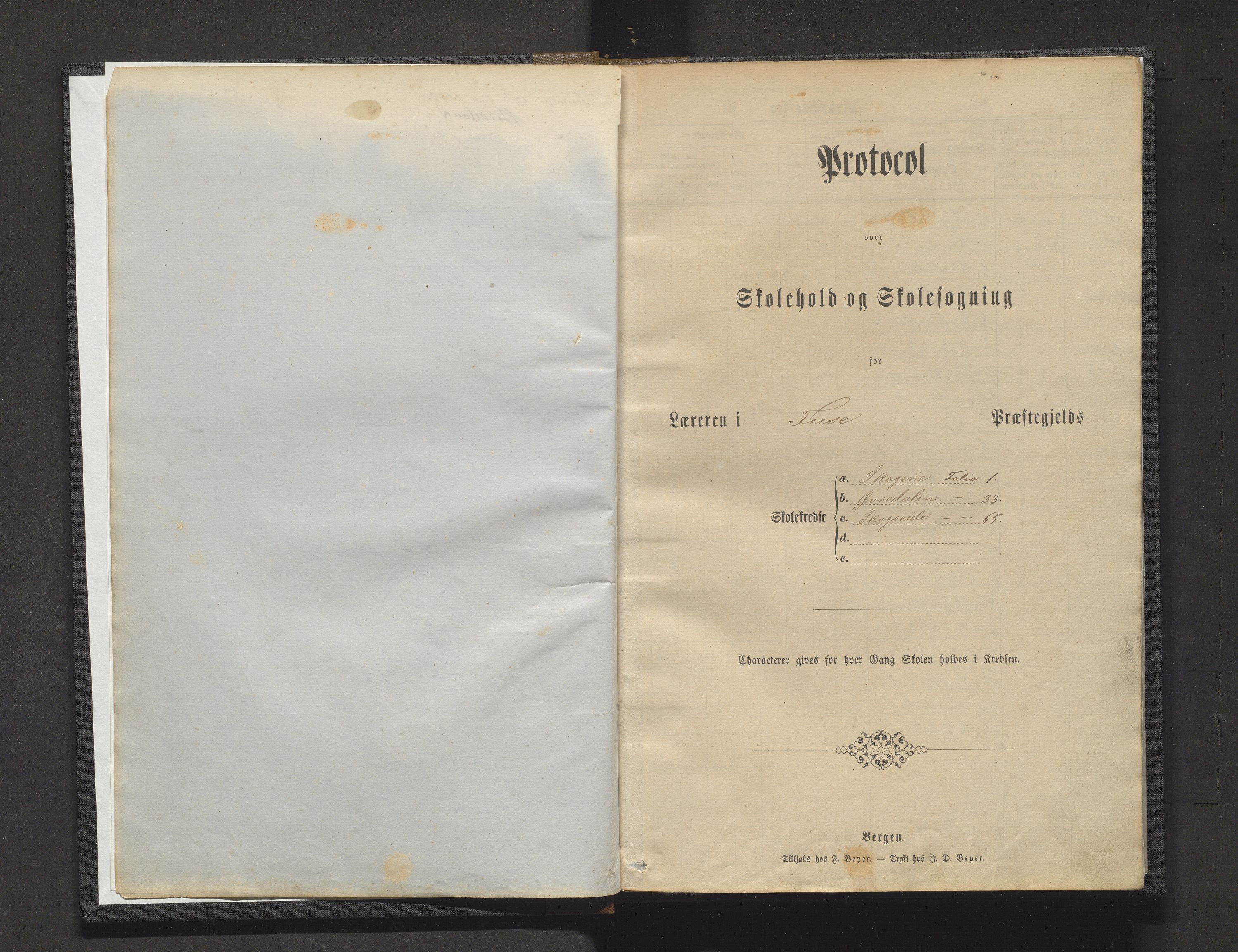 Hålandsdalen kommune. Barneskulane, IKAH/1239-231/F/Fa/L0005: Skuleprotokoll for Skogene, Øvredalen og Skogseide krinsar i Fusa prestegjeld, 1870-1883