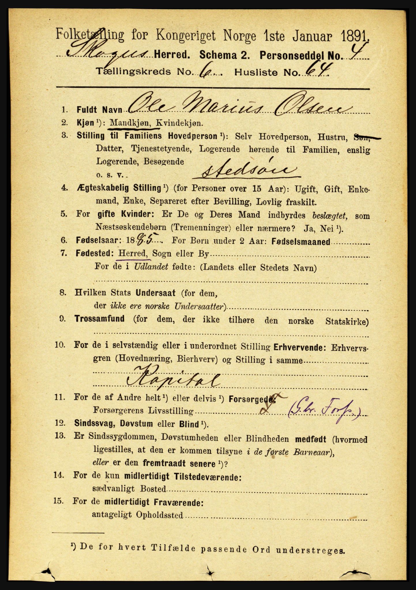 RA, Folketelling 1891 for 1719 Skogn herred, 1891, s. 3850