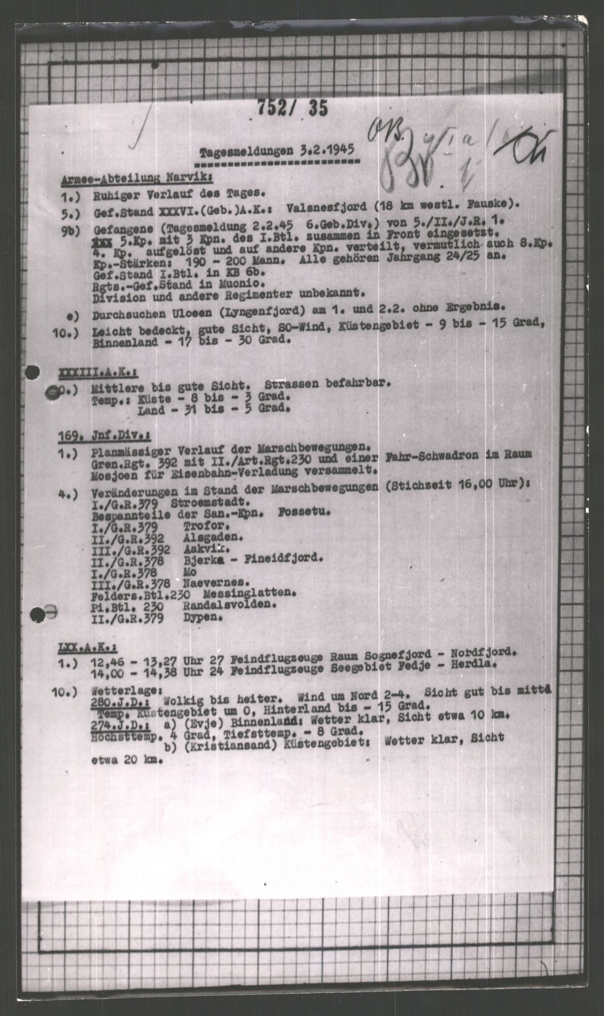 Forsvarets Overkommando. 2 kontor. Arkiv 11.4. Spredte tyske arkivsaker, AV/RA-RAFA-7031/D/Dar/Dara/L0002: Krigsdagbøker for 20. Gebirgs-Armee-Oberkommando (AOK 20), 1945, s. 431