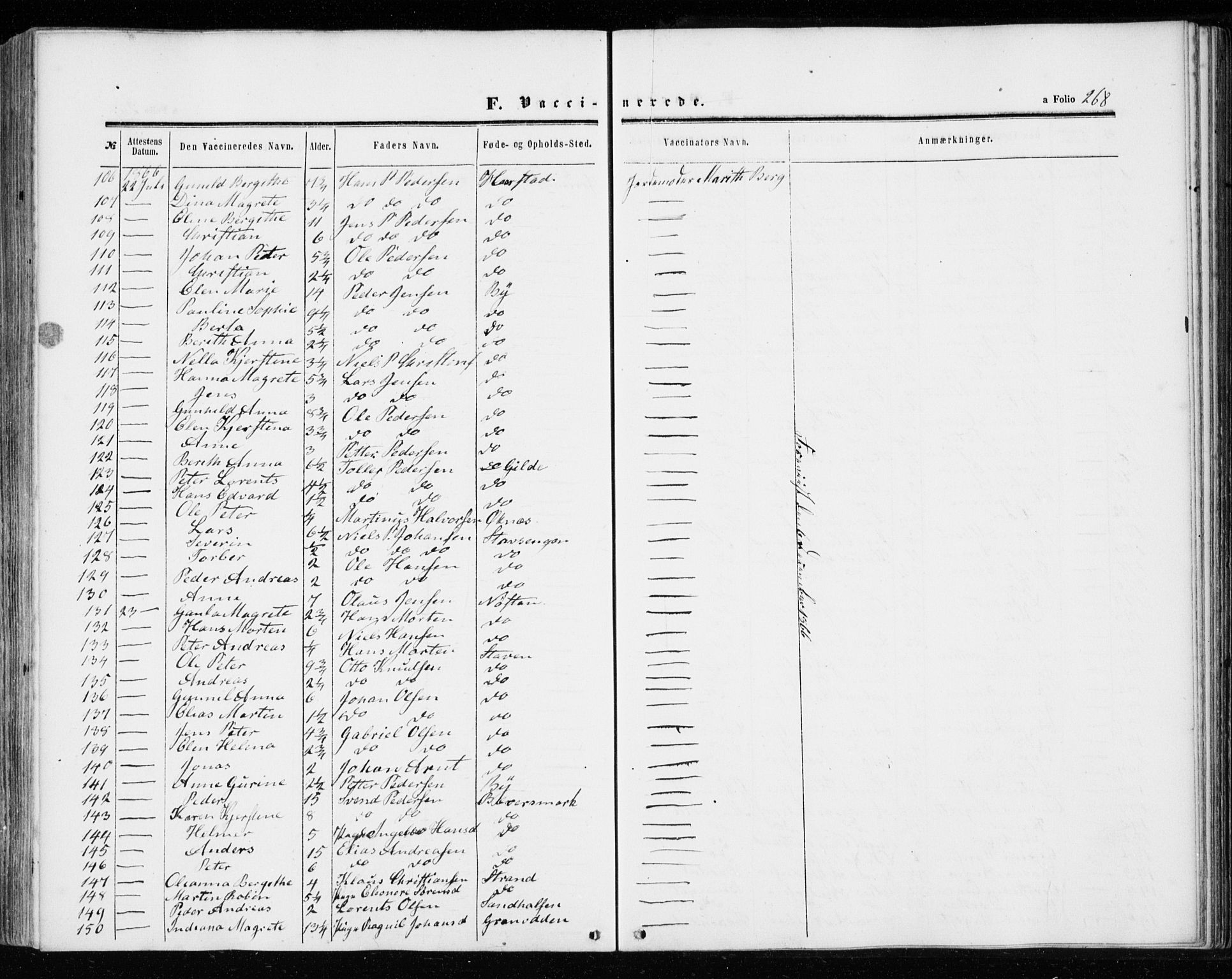 Ministerialprotokoller, klokkerbøker og fødselsregistre - Sør-Trøndelag, SAT/A-1456/655/L0678: Ministerialbok nr. 655A07, 1861-1873, s. 268
