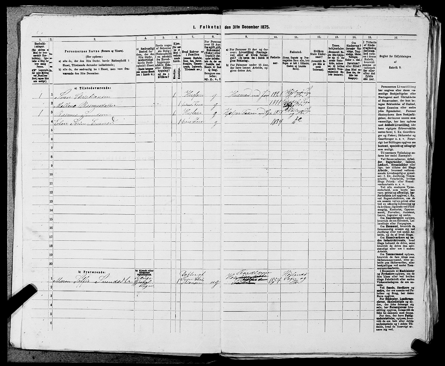 SAST, Folketelling 1875 for 1123L Høyland prestegjeld, Høyland sokn, 1875, s. 817