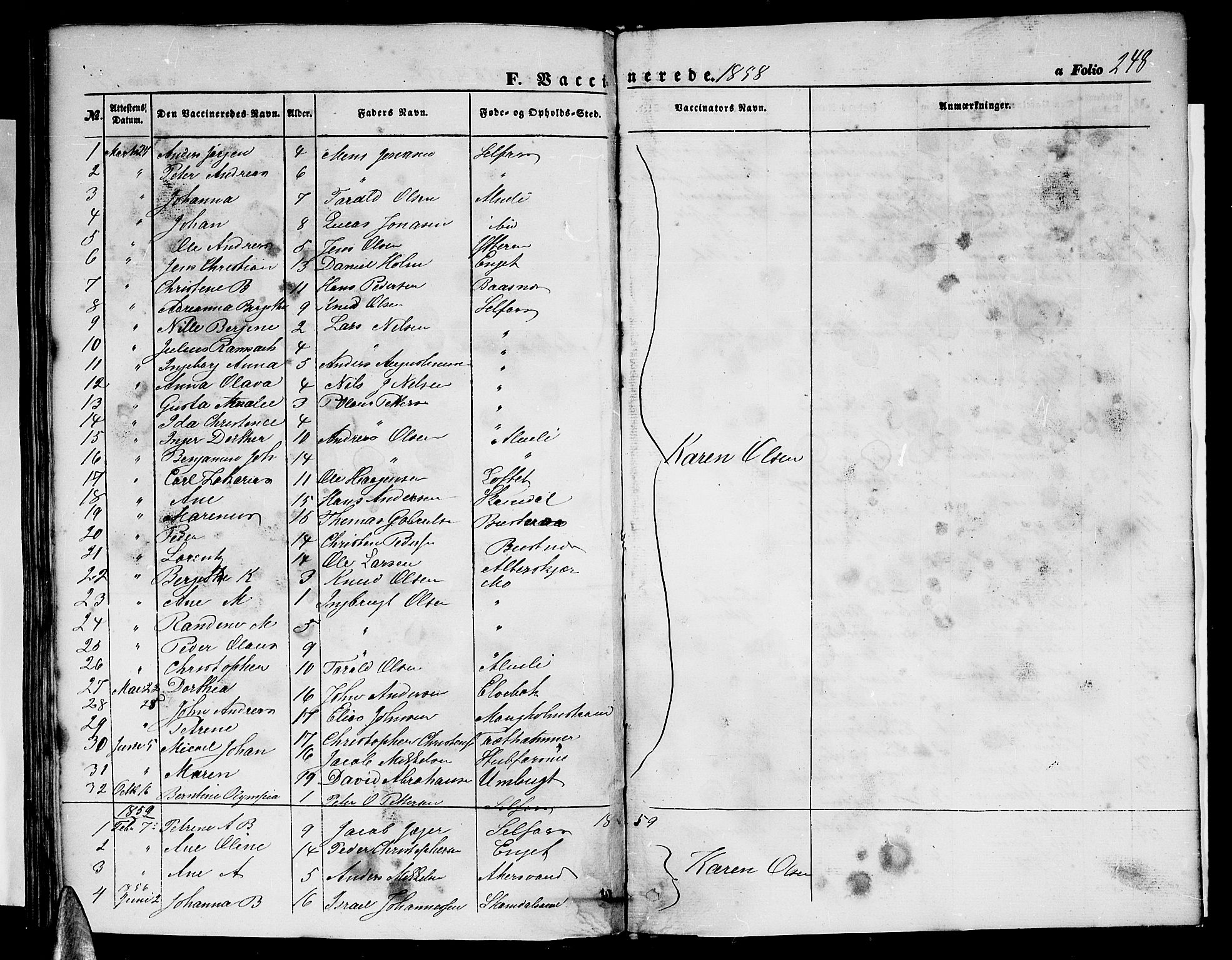 Ministerialprotokoller, klokkerbøker og fødselsregistre - Nordland, AV/SAT-A-1459/827/L0414: Klokkerbok nr. 827C03, 1853-1865, s. 248