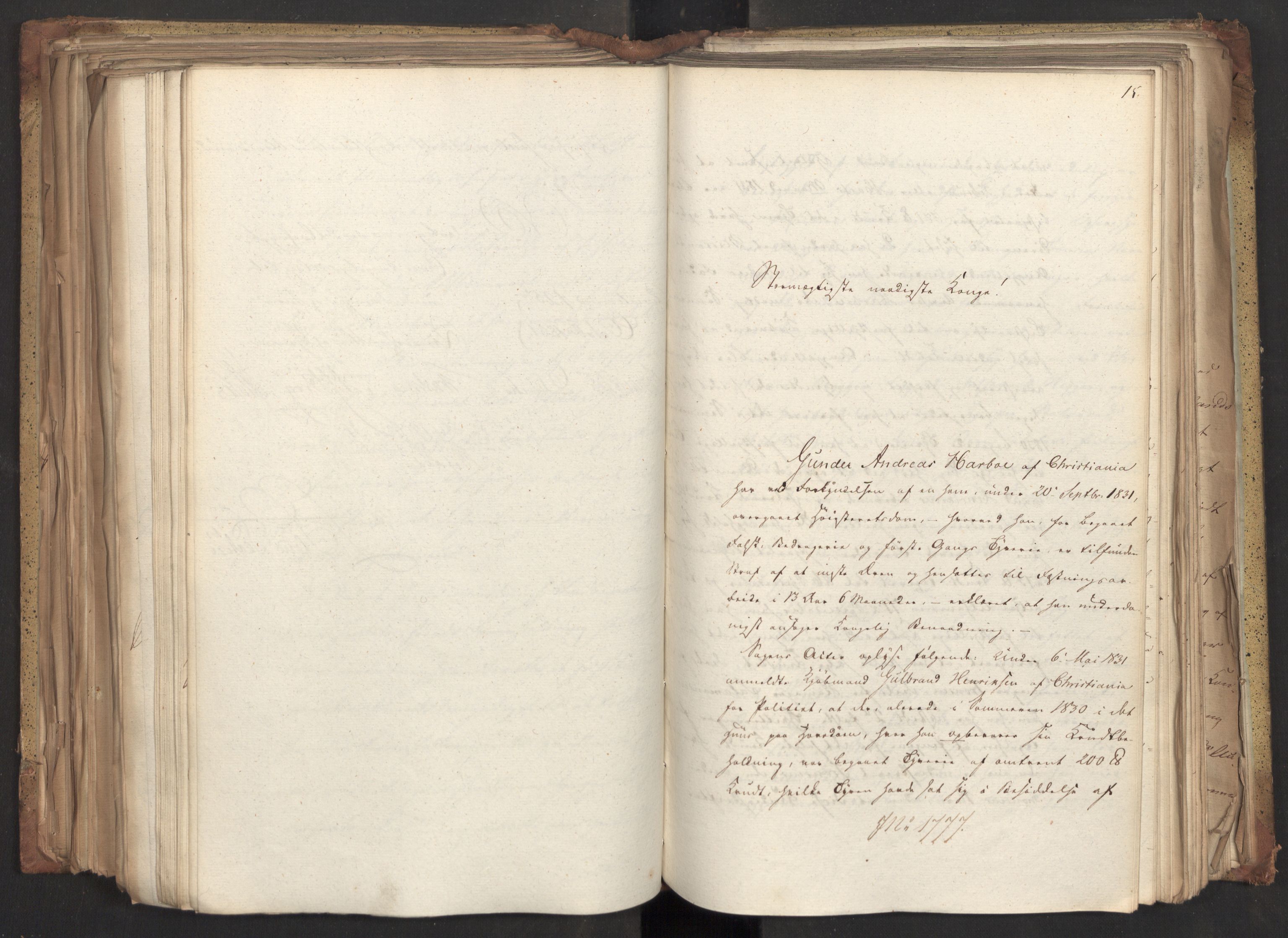 Statsrådsavdelingen i Stockholm, AV/RA-S-1003/D/Da/L0074: Regjeringsinnstillinger nr. 1700-1839, 1831, s. 256