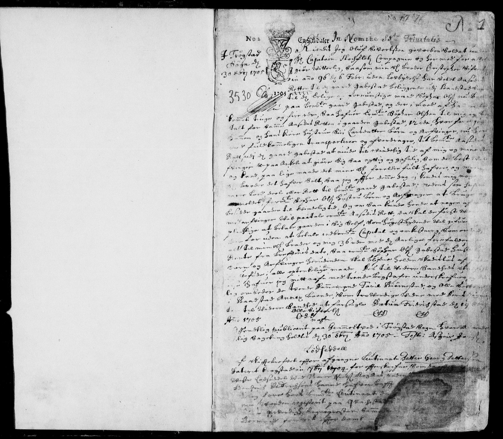 Heggen og Frøland sorenskriveri I, AV/SAO-A-11556/G/Gb/L0002: Pantebok nr. 2, 1705-1715, s. 1