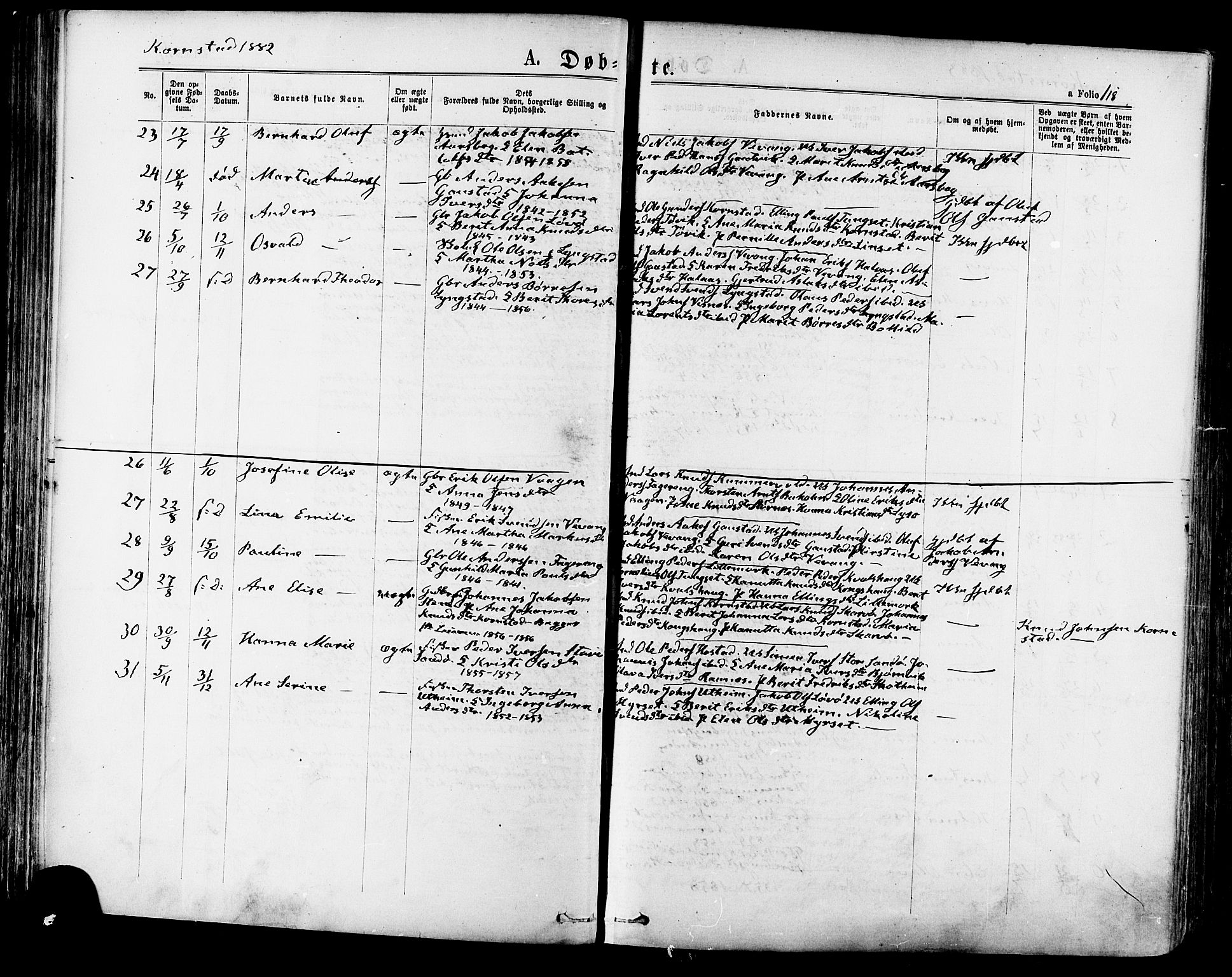 Ministerialprotokoller, klokkerbøker og fødselsregistre - Møre og Romsdal, AV/SAT-A-1454/568/L0806: Ministerialbok nr. 568A12 /2, 1878-1884, s. 118