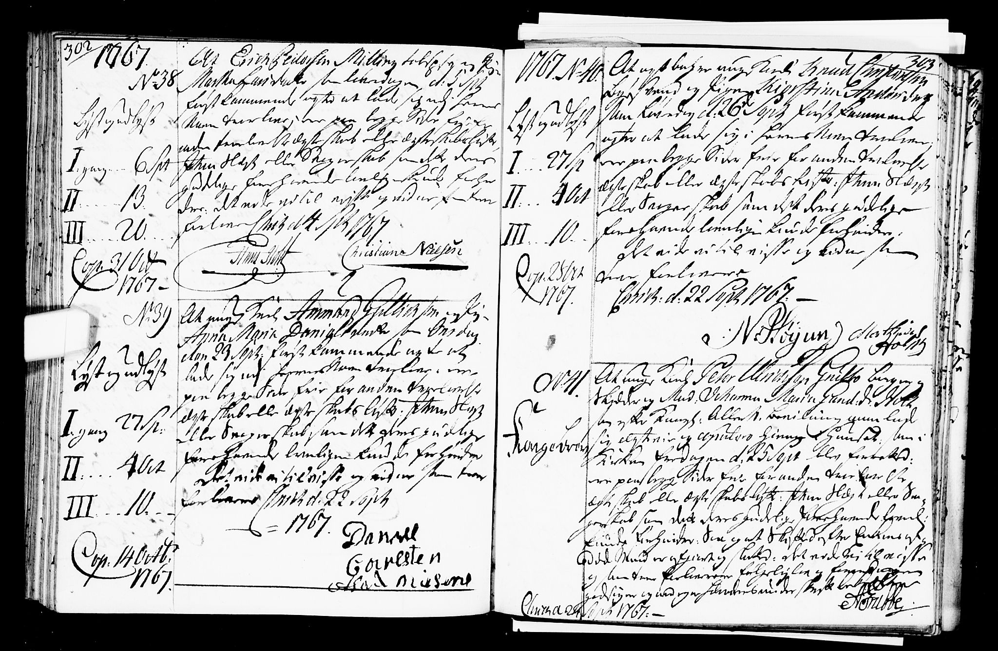 Oslo domkirke Kirkebøker, AV/SAO-A-10752/L/La/L0008: Forlovererklæringer nr. 8, 1759-1769, s. 302-303