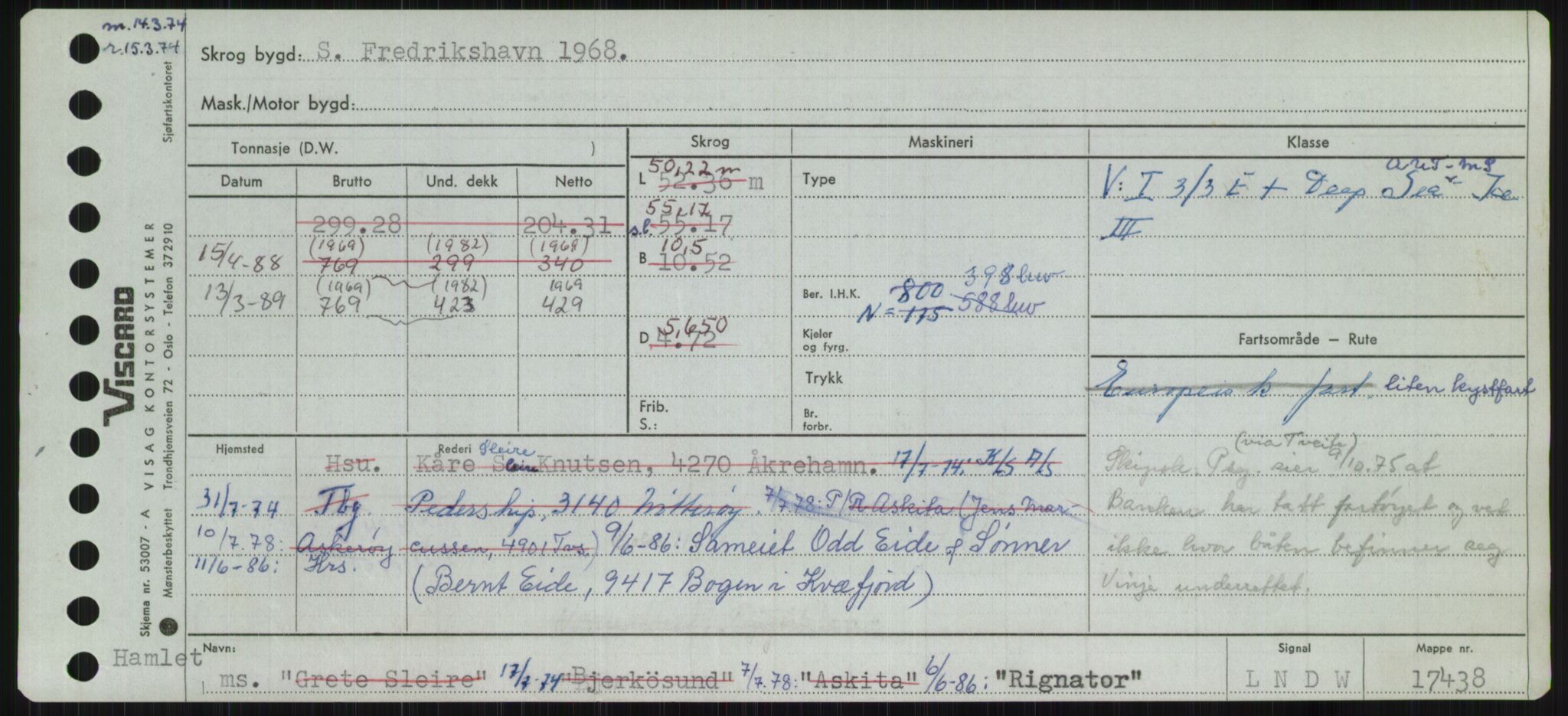 Sjøfartsdirektoratet med forløpere, Skipsmålingen, RA/S-1627/H/Ha/L0004/0002: Fartøy, Mas-R / Fartøy, Odin-R, s. 685