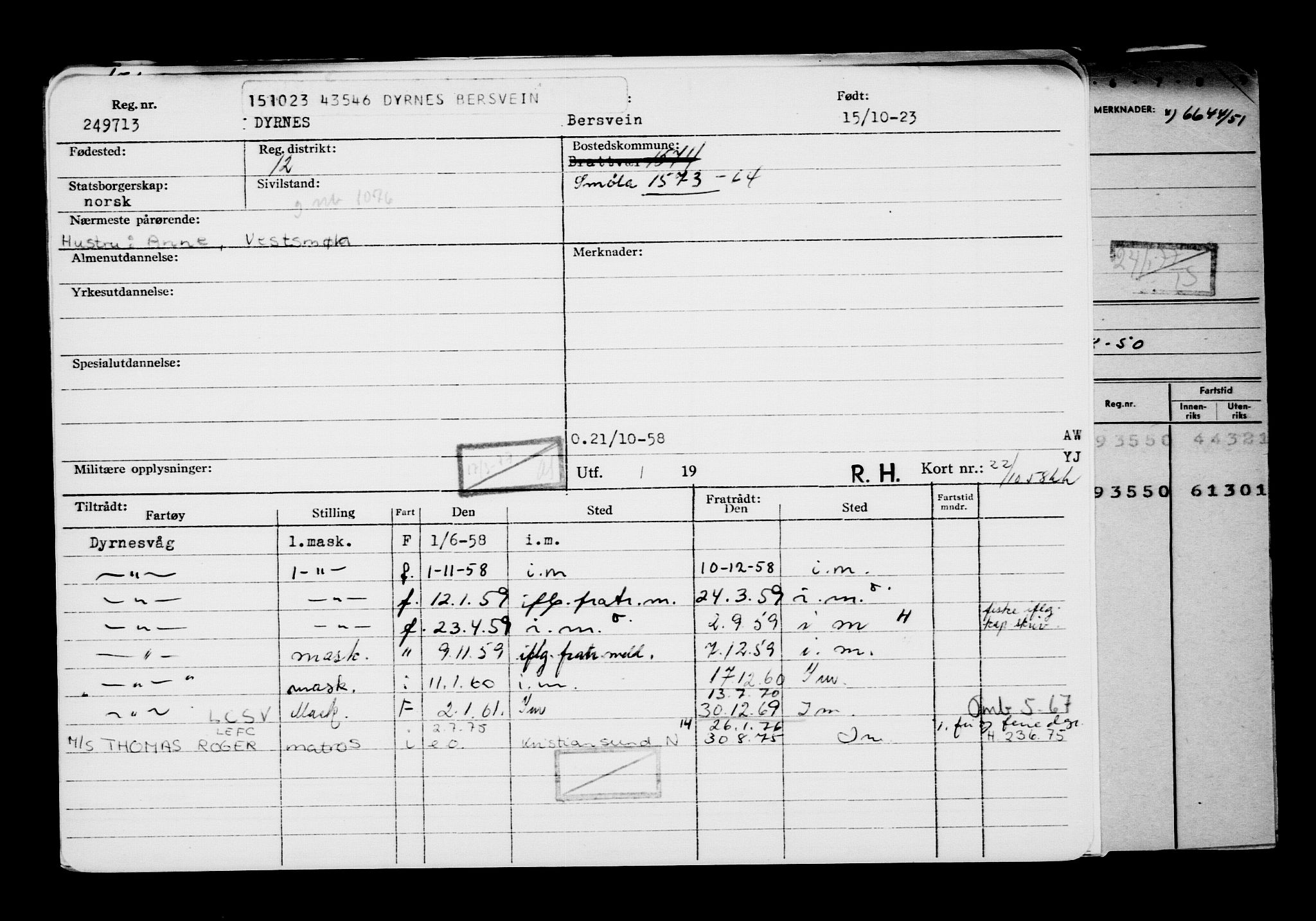 Direktoratet for sjømenn, AV/RA-S-3545/G/Gb/L0224: Hovedkort, 1923, s. 3