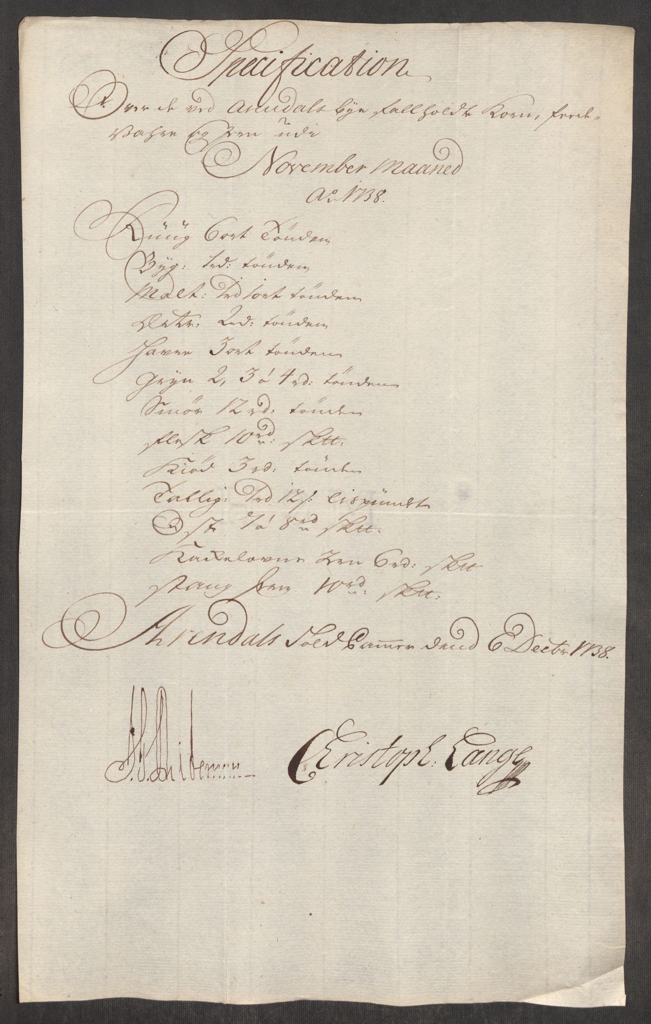 Rentekammeret inntil 1814, Realistisk ordnet avdeling, AV/RA-EA-4070/Oe/L0001: [Ø1]: Priskuranter, 1712-1739, s. 838