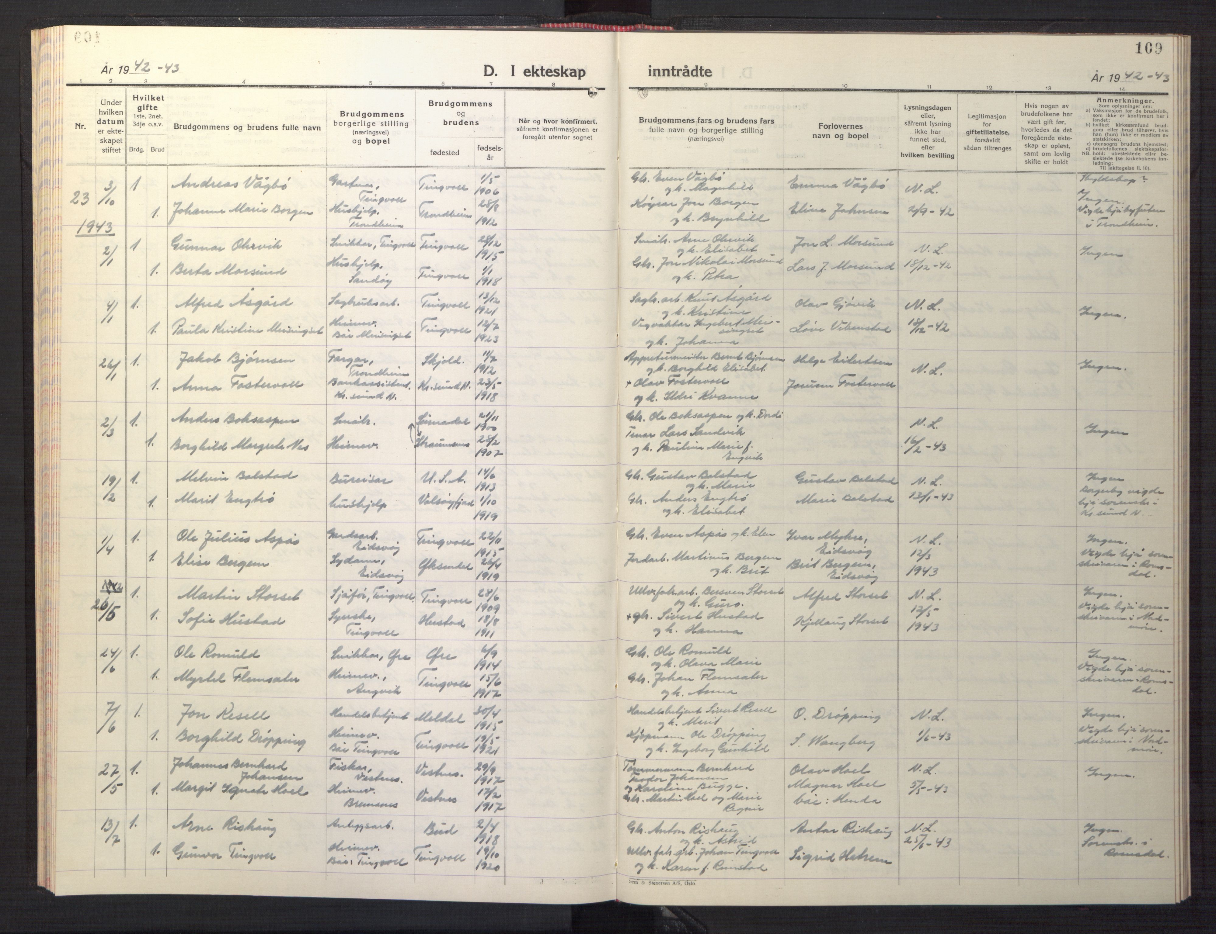 Ministerialprotokoller, klokkerbøker og fødselsregistre - Møre og Romsdal, AV/SAT-A-1454/586/L0996: Klokkerbok nr. 586C07, 1944-1949, s. 109